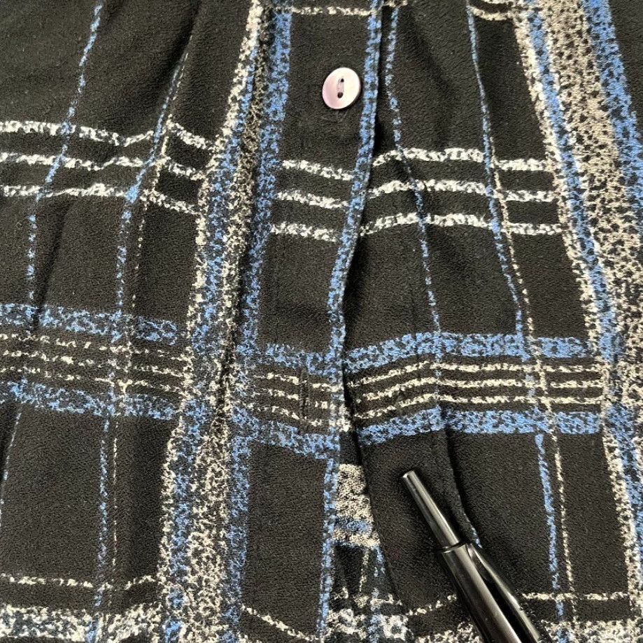 Soft Surroundings Soft Surroundings Shirt Women Medium Blue Plaid Beaded Tunic Button-Up Roll Tab Sleeve Womens Size M / US 6-8 / IT 42-44 - 7 Thumbnail