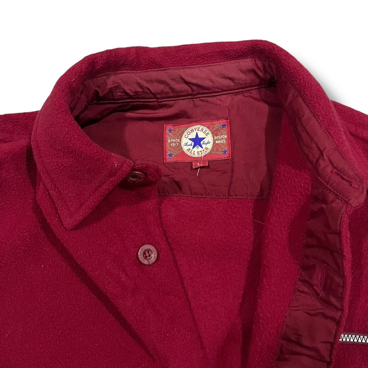 Converse × Vintage VINTAGE 90s CONVERSE FUR FLEECE JACKET Size US L / EU 52-54 / 3 - 5 Thumbnail