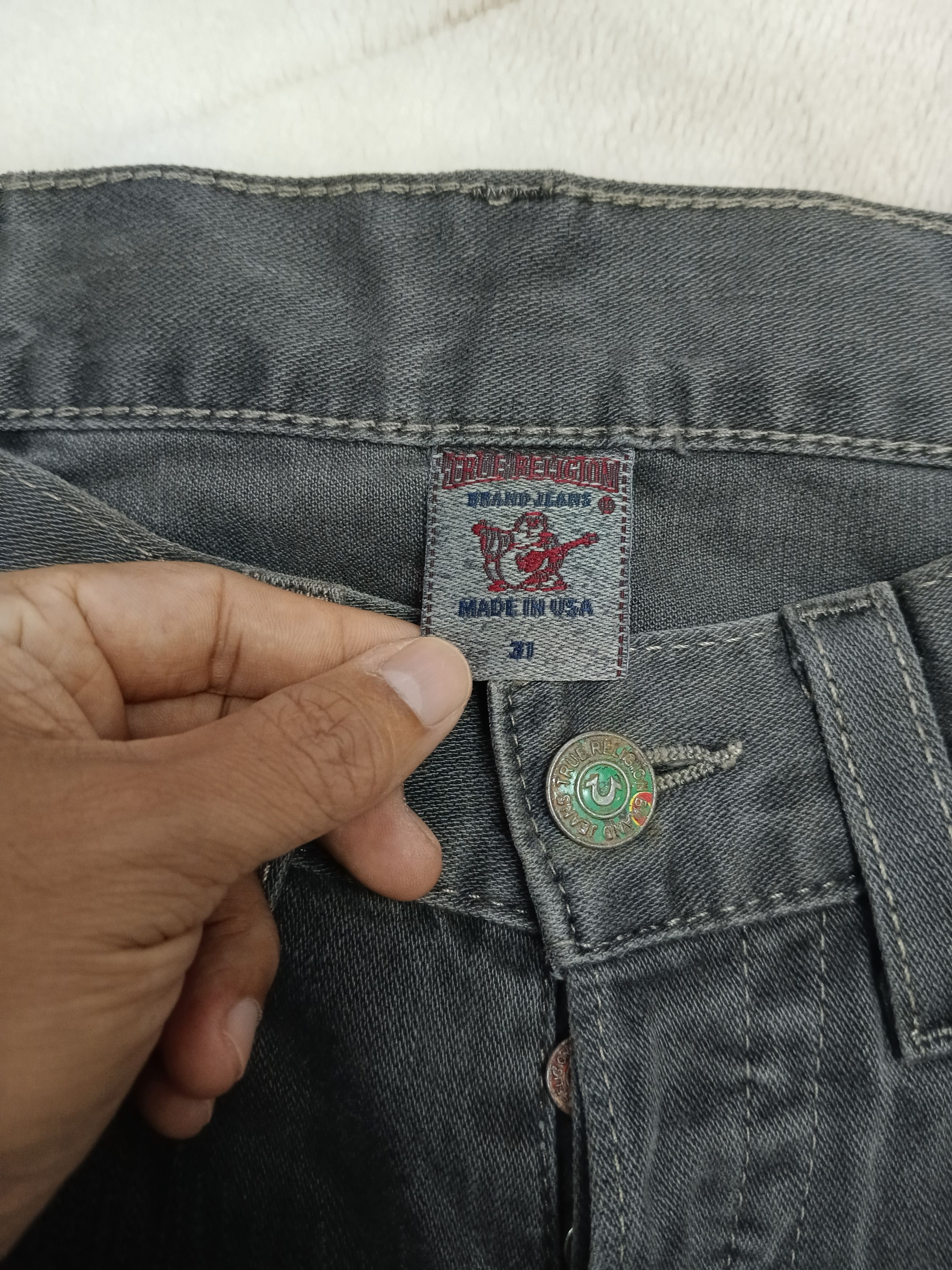True Religion DiSTRESSED TRUE RELIGION BLACK DENIM PANTS Size US 31 - 10 Thumbnail