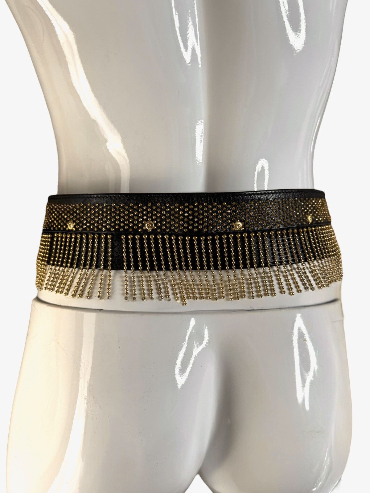 Versace Gianni Versace Vintage 90s Leather Belt with Medusa & Fringe Size ONE SIZE - 4 Thumbnail
