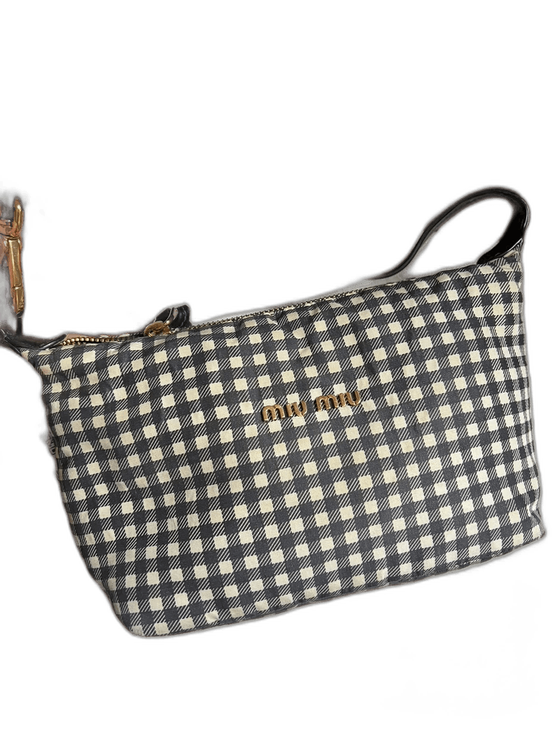 Prada Miumiu Checkered Bag Personal Use Sold As Is-2506 Size ONE SIZE - 1 Thumbnail