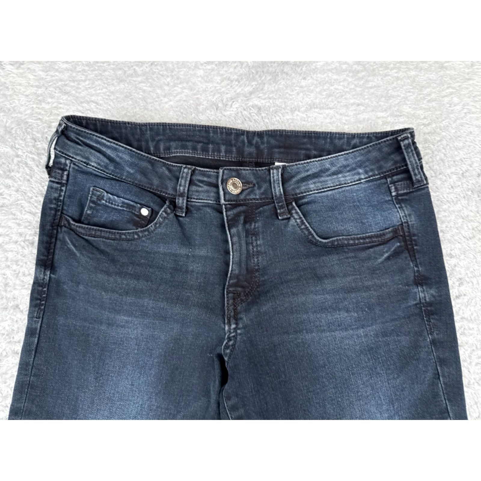 Denime &Denim Jeans Womens 27x25 Blue Denim Skinny Low Waist Dark Cotton Blend Size 27" / US 4 / IT 40 - 4 Thumbnail