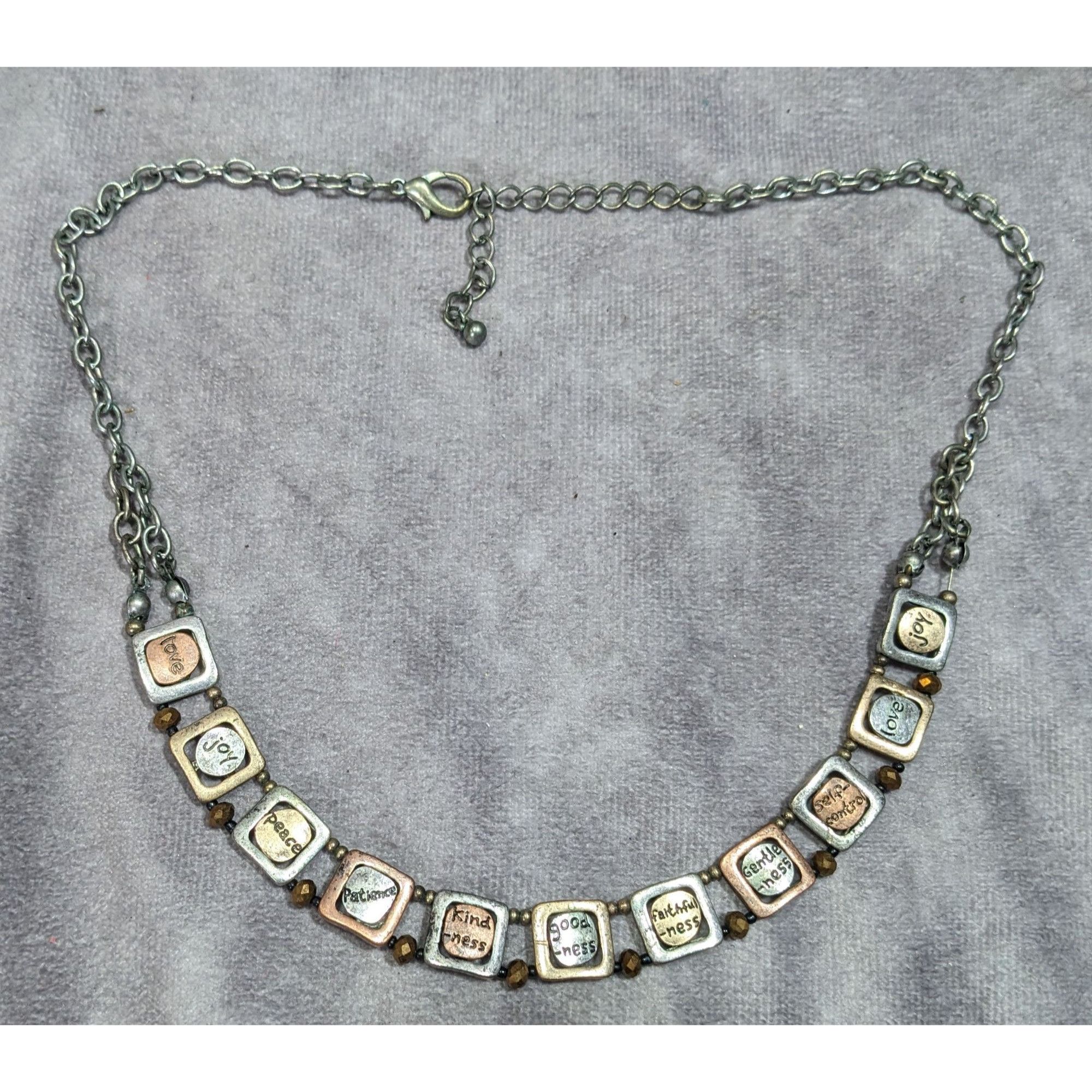 Other Rustic Distressed Words Of Affirmation Multi Metallic Neckla Size ONE SIZE - 6 Thumbnail