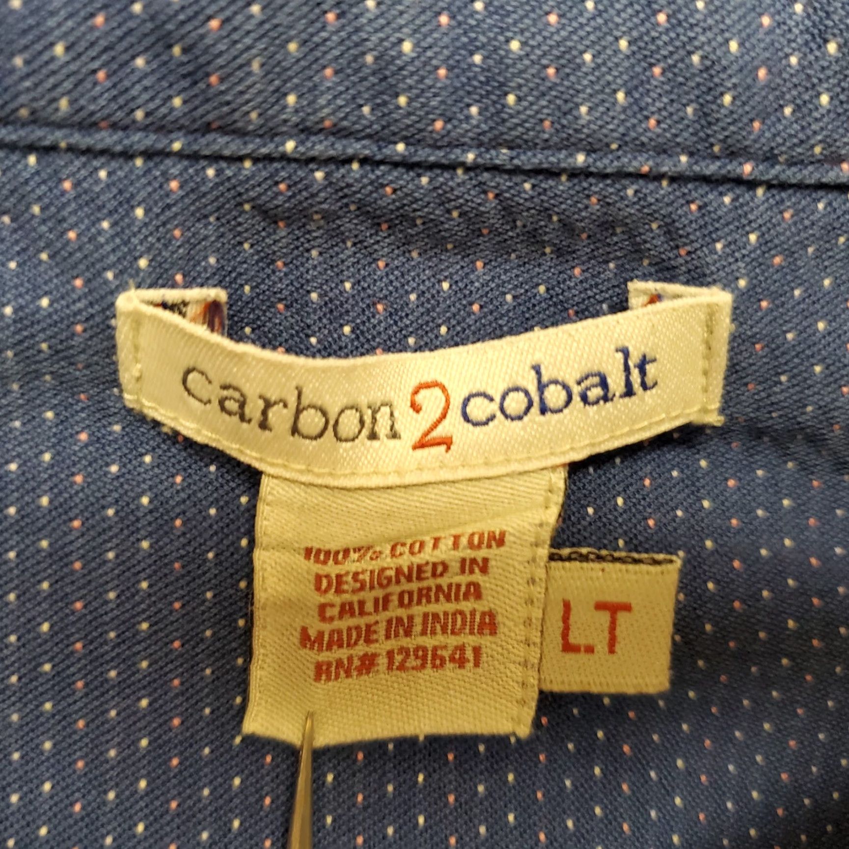 Carbon2Cobalt VINTAGE Carbon 2 Cobalt Shirt Mens LT Blue dot Cotton Long Sleeve Button Casual Size US L / EU 52-54 / 3 - 3 Thumbnail
