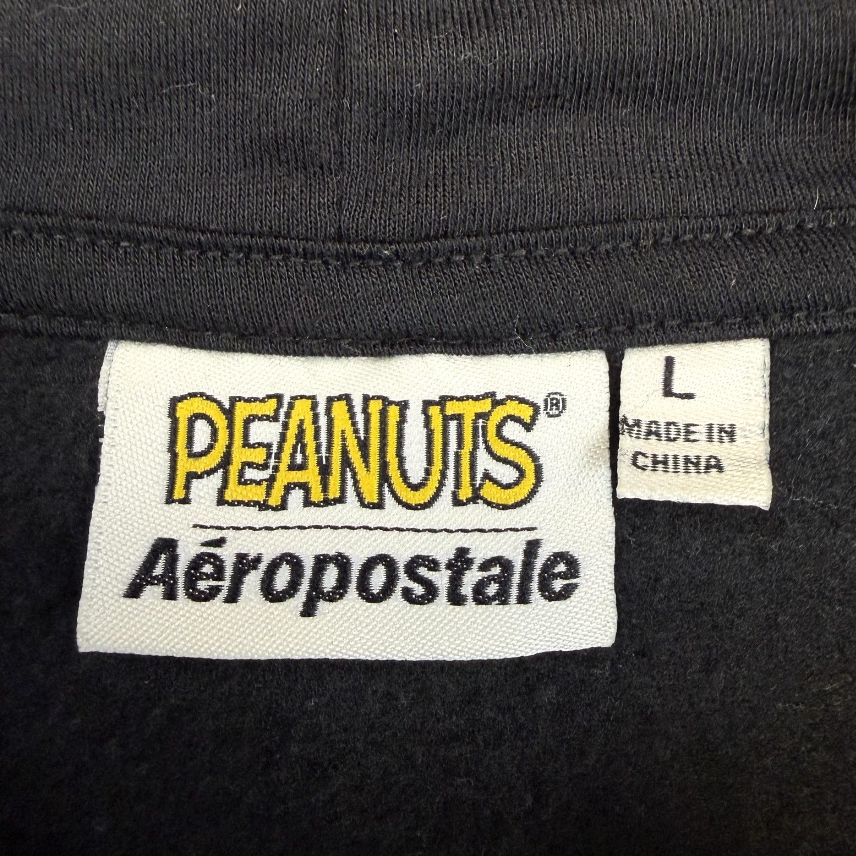 Aeropostale VINTAGE Aeropostale Hoodie Mens Large Black Snoopy Peanuts Puffer Graphic Fleece Size US L / EU 52-54 / 3 - 4 Thumbnail