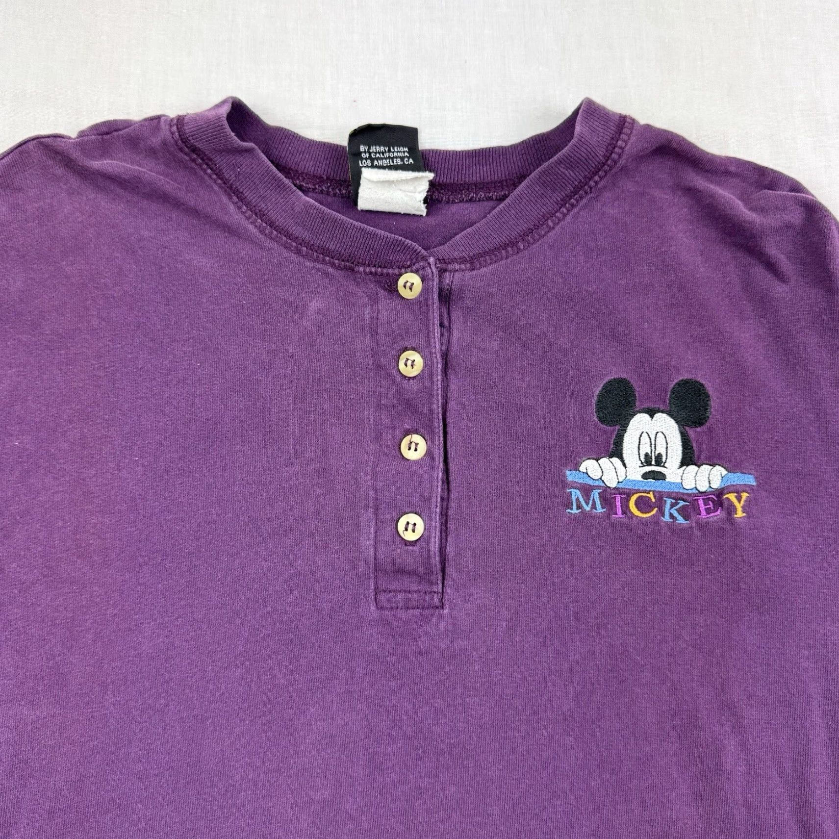 Mickey Unlimited VINTAGE Mickey Mouse Henley Long Sleeve Shirt Adult M Red Embroidered 90s Shirt Mens Size US M / EU 48-50 / 2 - 2 Thumbnail