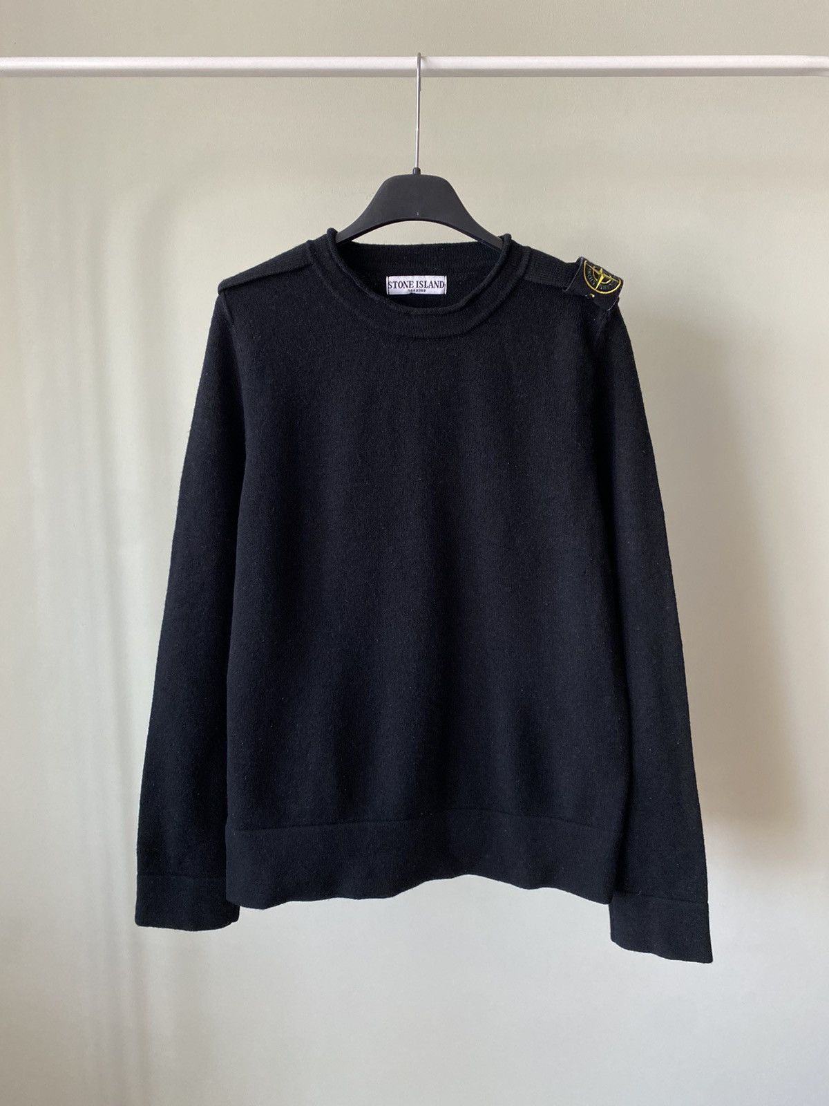 image of Stone Island A/w 2008 Knitt Wool Vintage Sweater in Black, Men's (Size Medium)