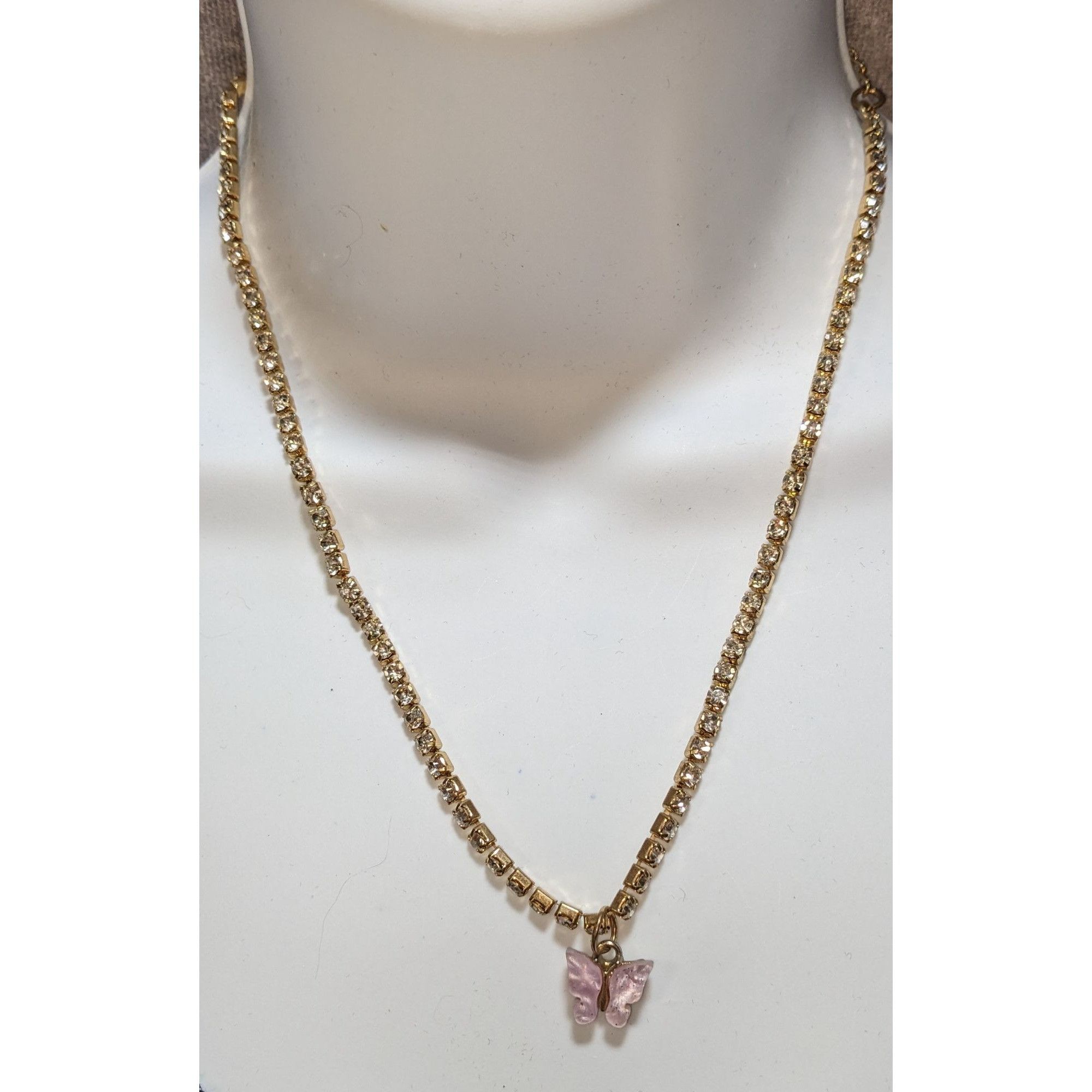 Other Coquette Fairycore Rhinestone Butterfly Pendant Necklace Size ONE SIZE - 1 Thumbnail