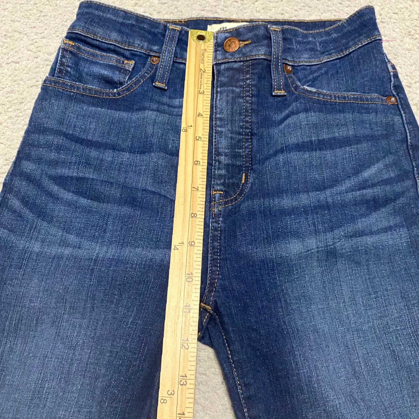 Madewell Madewell Jeans Womens 26 Blue Denim High Rise Skinny Leg Dark Wash 5-Pocket Regular Size 26" / US 2 / IT 38 - 7 Thumbnail