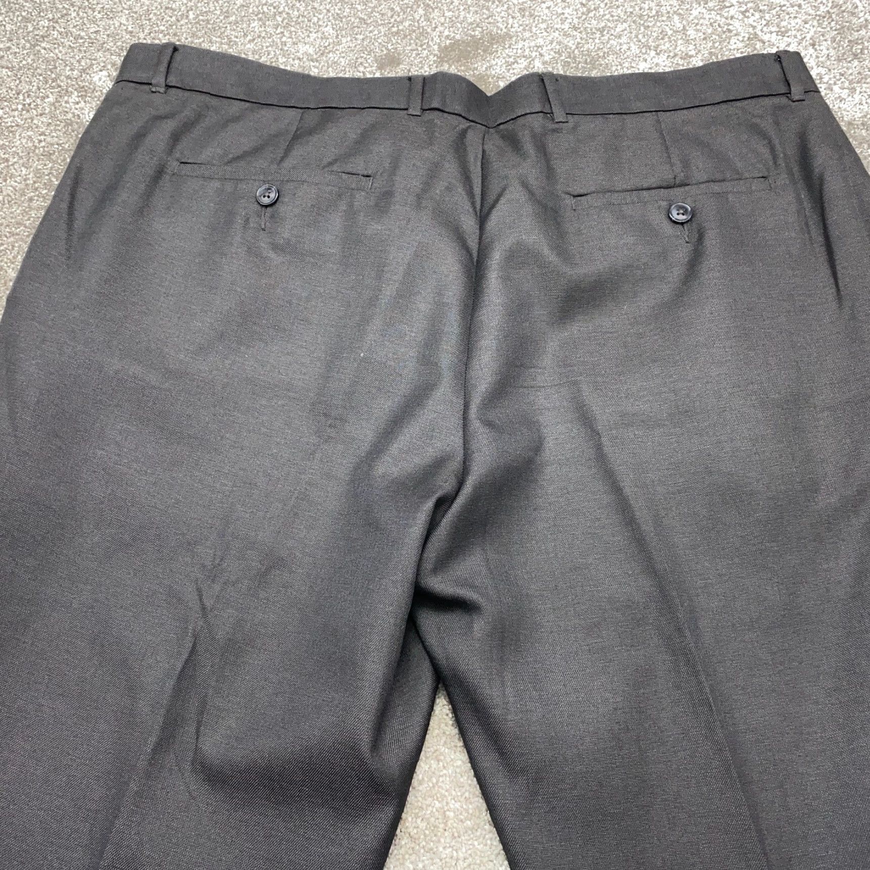 Perry Ellis Perry Ellis Dress Pants Men 38x32 Dark Gray Slim Fit Flat Front 7194 Dress Pants Mens Gray Solid 90s City Preppy Slimming Size US 38 / EU 54 - 5 Thumbnail