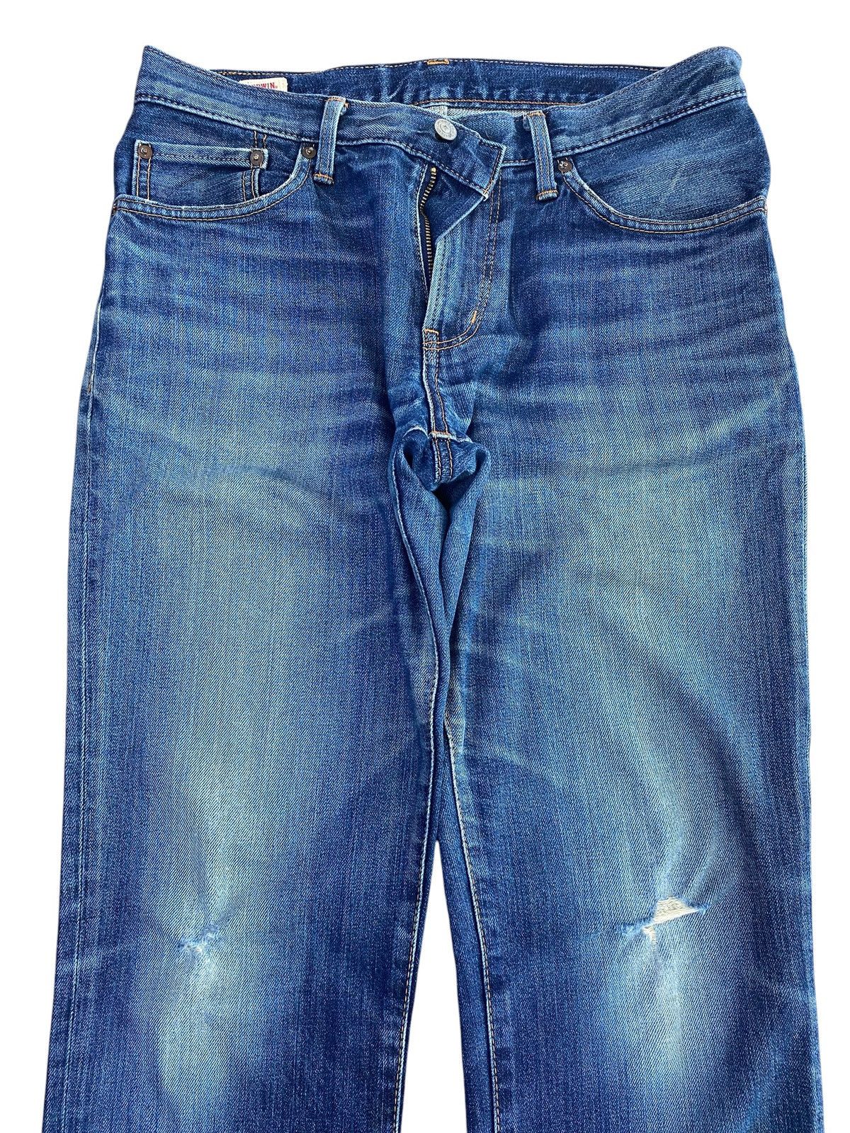 Edwin Edwin 503 Whiskers Ripped Style Loose Jeans Size US 32 / EU 48 - 2 Thumbnail
