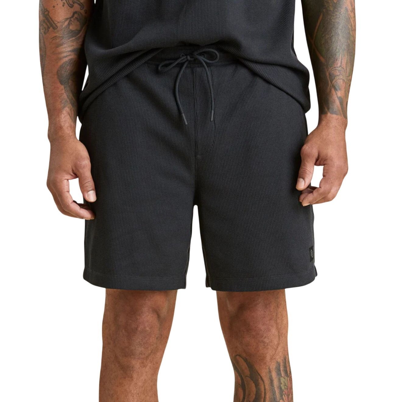 Asos ASOS Casual Shorts Pull On Drawstring EWaffle Knit Black S Size US 32 / EU 48 - 7 Thumbnail
