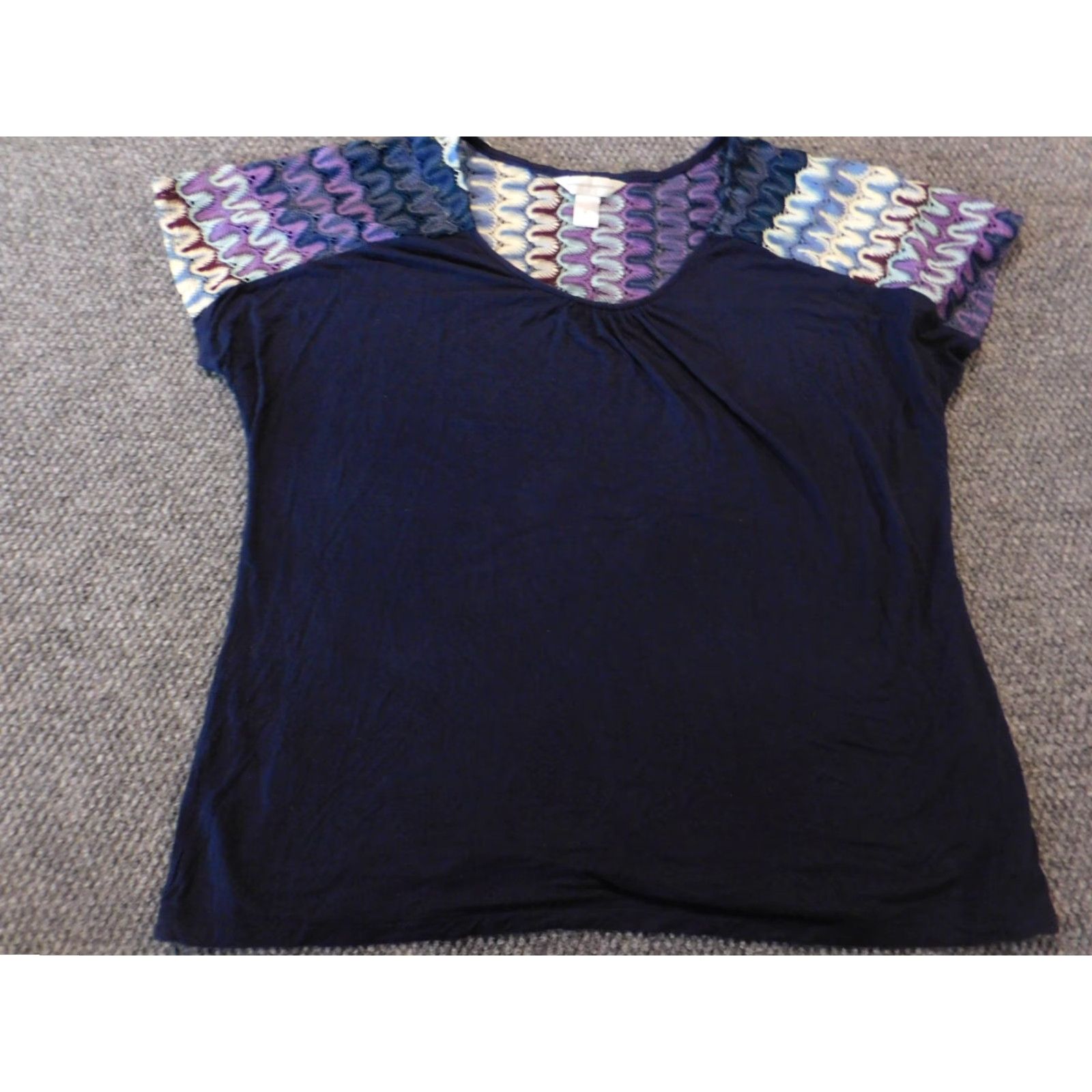 Vintage Christopher & Banks Womens Blouse XL Blue Pullover Casual Size XL / US 12-14 / IT 48-50 - 3 Thumbnail