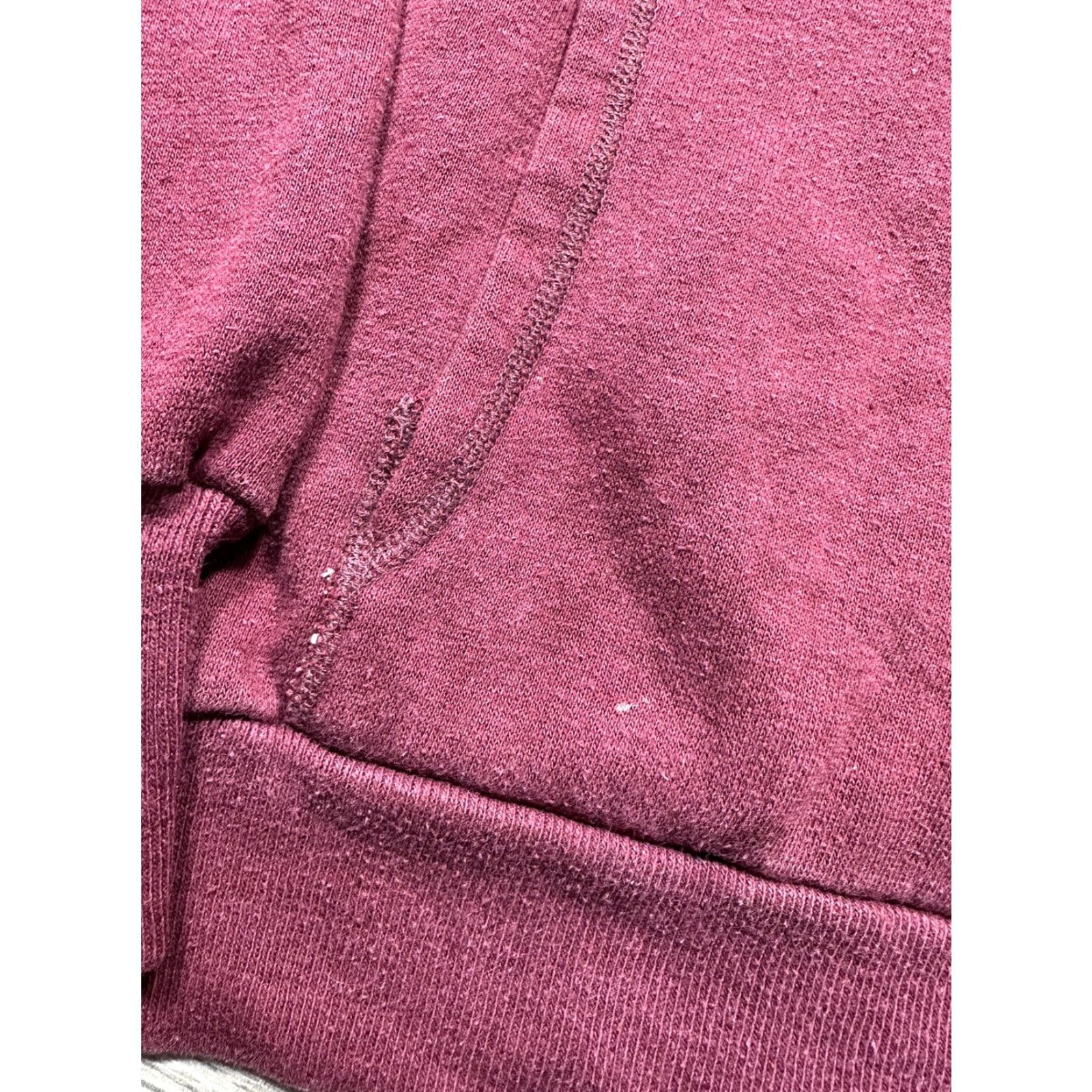 Vintage VINTAGE Hoodie Unbranded Hoodie unisex Adults M Burgundy Maroon 80s 50/50 Cotton Polyester Pullover Size US M / EU 48-50 / 2 - 4 Thumbnail