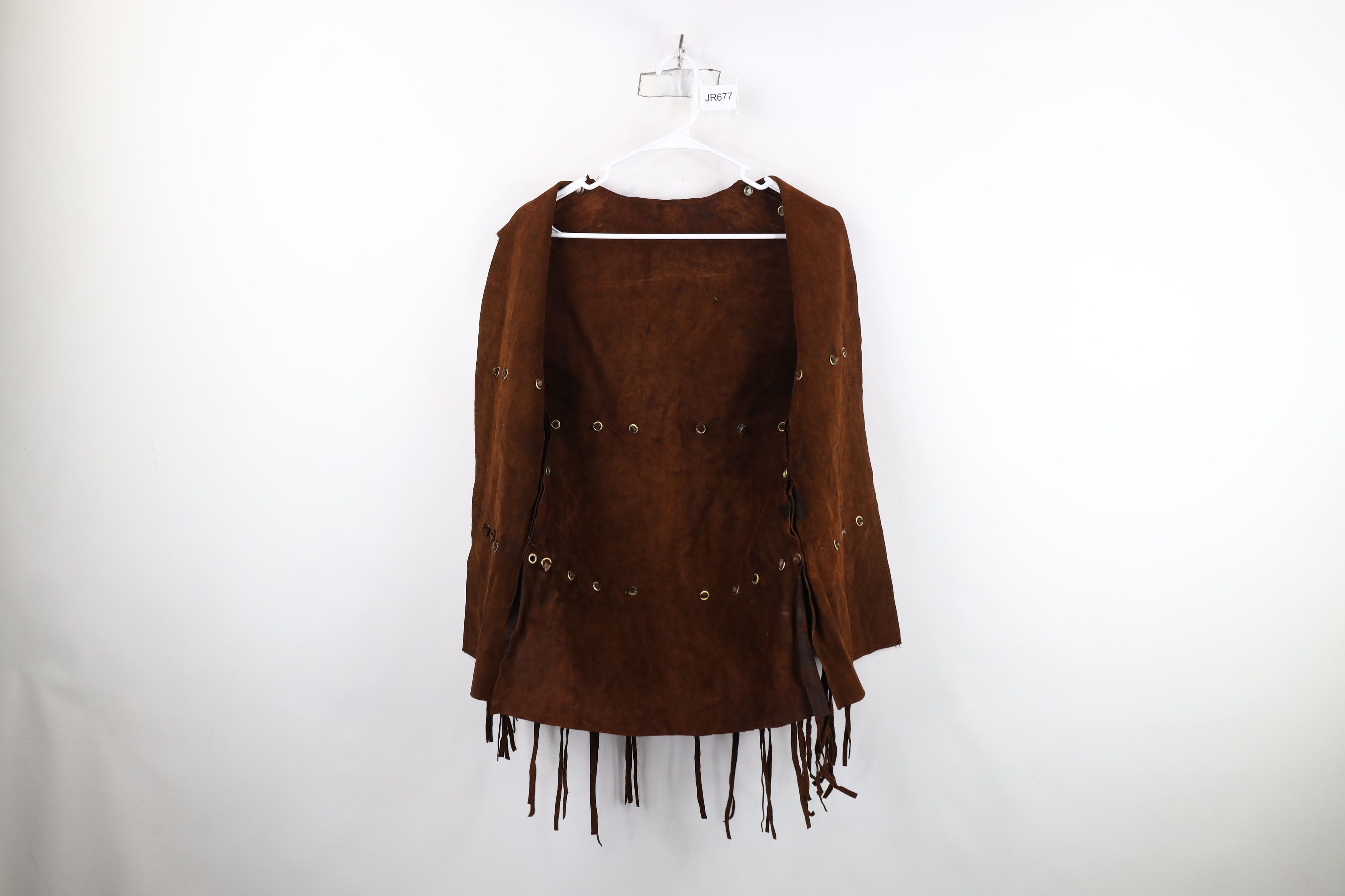 Vintage Vintage 60s 70s Boho Chic Fringed Suede Leather Vest USA Size L / US 10 / IT 46 - 8 Thumbnail