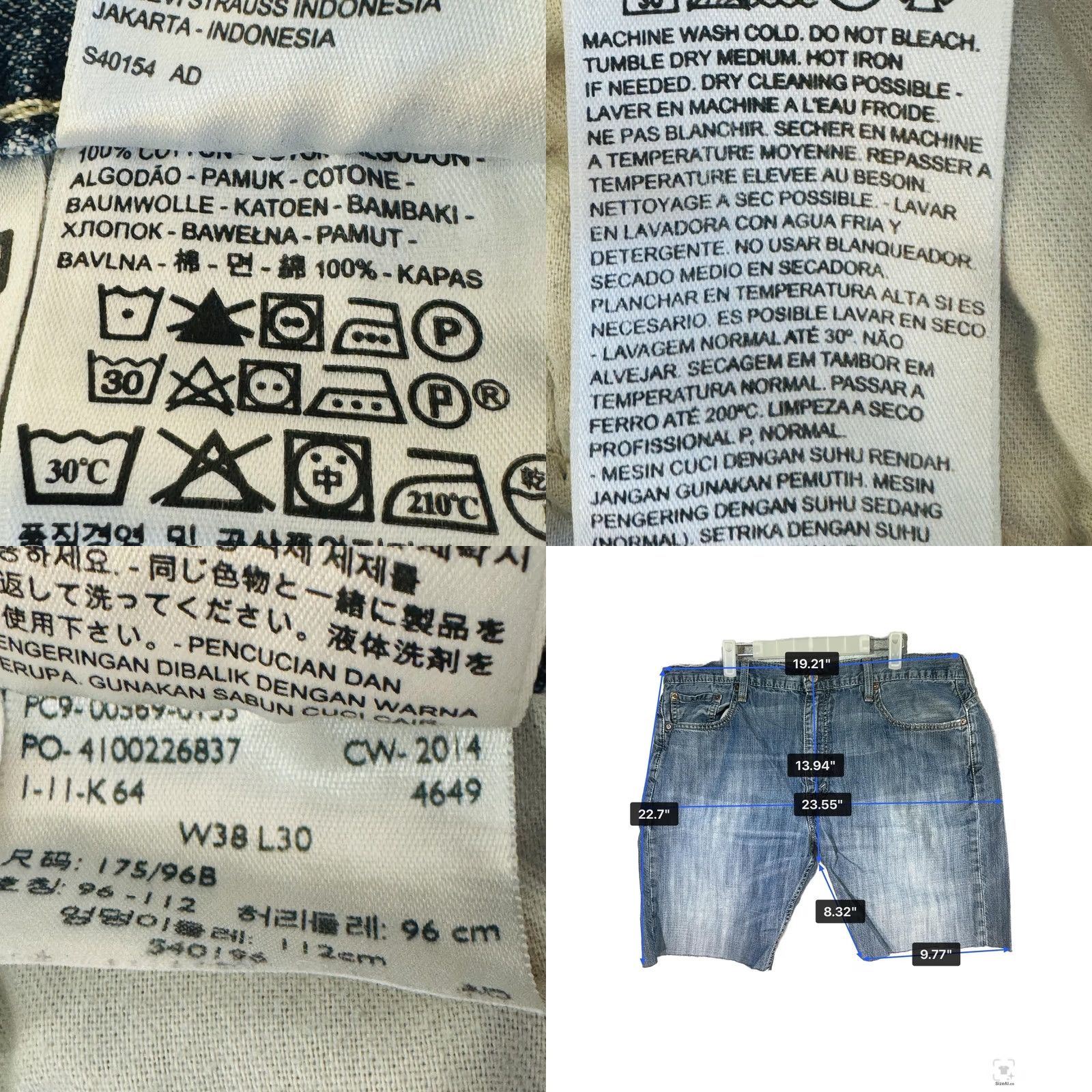 Levi's Levi's 569 Shorts 38 Blue Bermuda Distressed 5-Pocket Zip Fly Raw Hem Casual Mens VINTAGE? Size US 38 / EU 54 - 8 Thumbnail