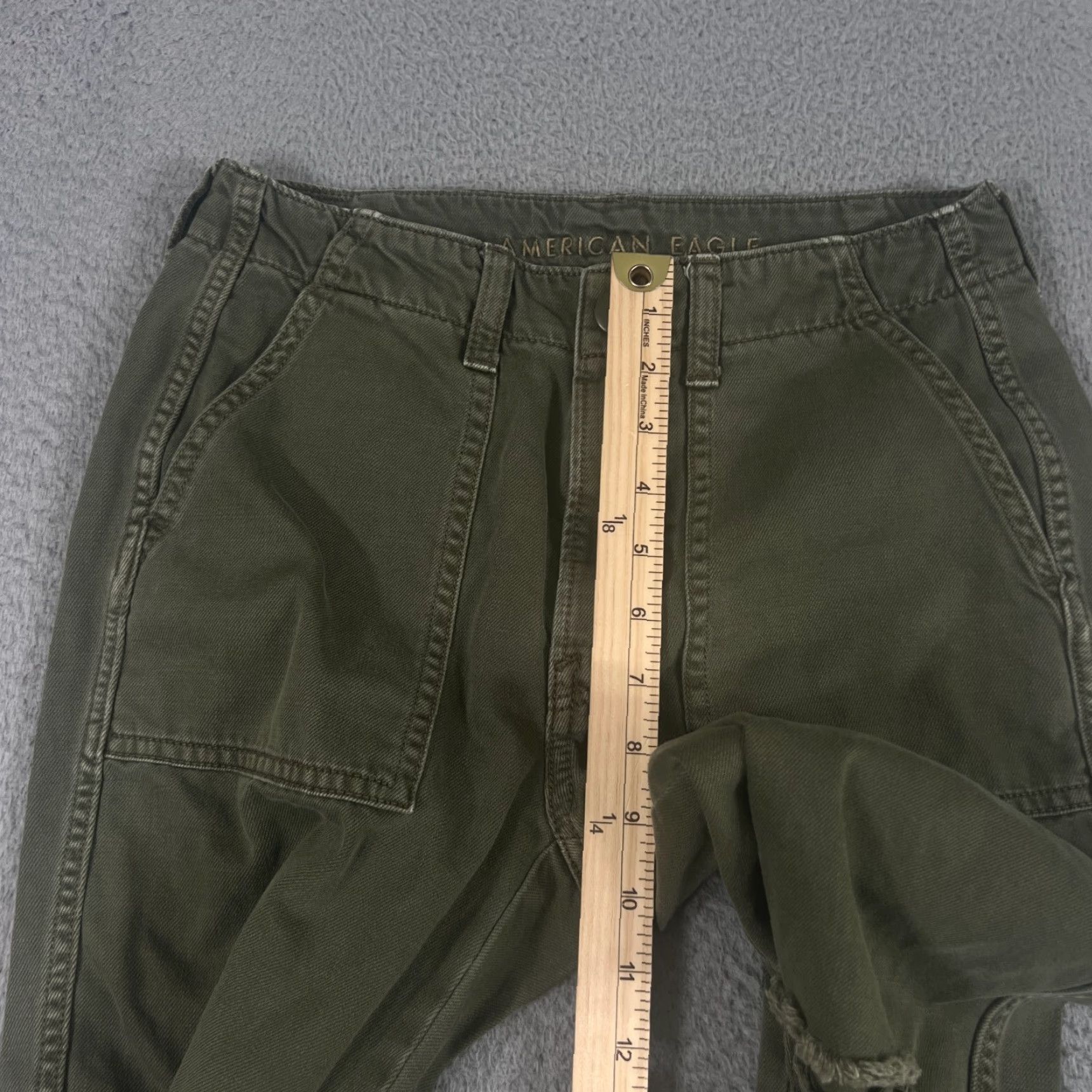 American Eagle Outfitters American Eagle Womens Utility Pants 2 Workwear Military Green Crop Size 26" / US 2 / IT 38 - 5 Thumbnail