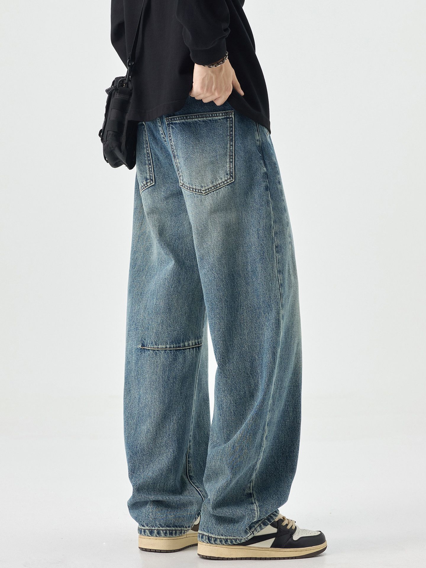 Vintage American high street men's loose straight leg curved jeans Size US 32 / EU 48 - 5 Thumbnail