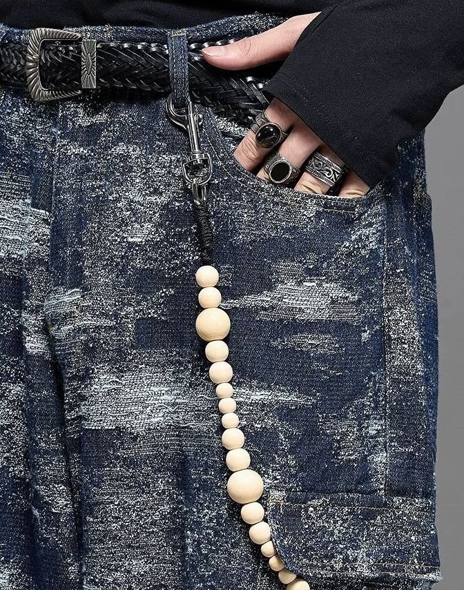 Japanese Brand × Vintage Avant garde distressed loose fit grunge cargo jeans pants Size US 33 - 4 Thumbnail