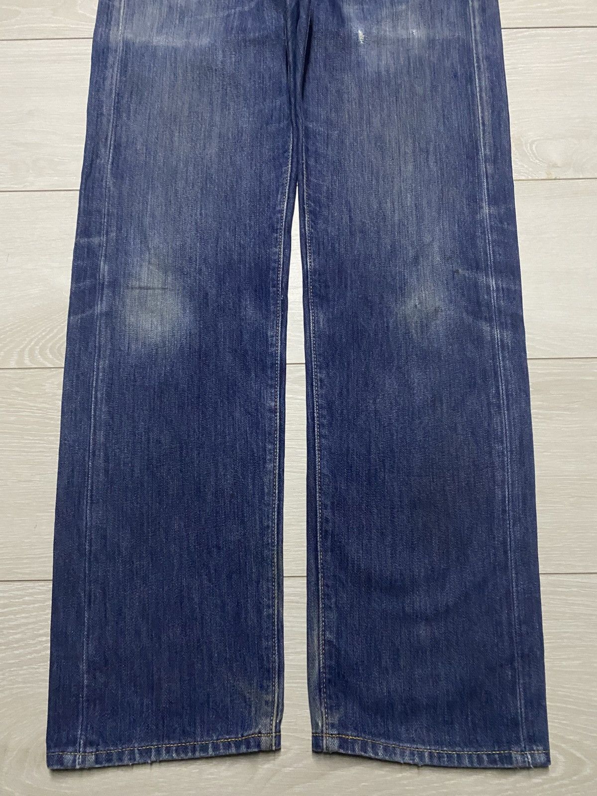 Levi's Vintage Levis Big E Y2K USA Blue Wash Distressed Jeans Size US 31 - 5 Thumbnail