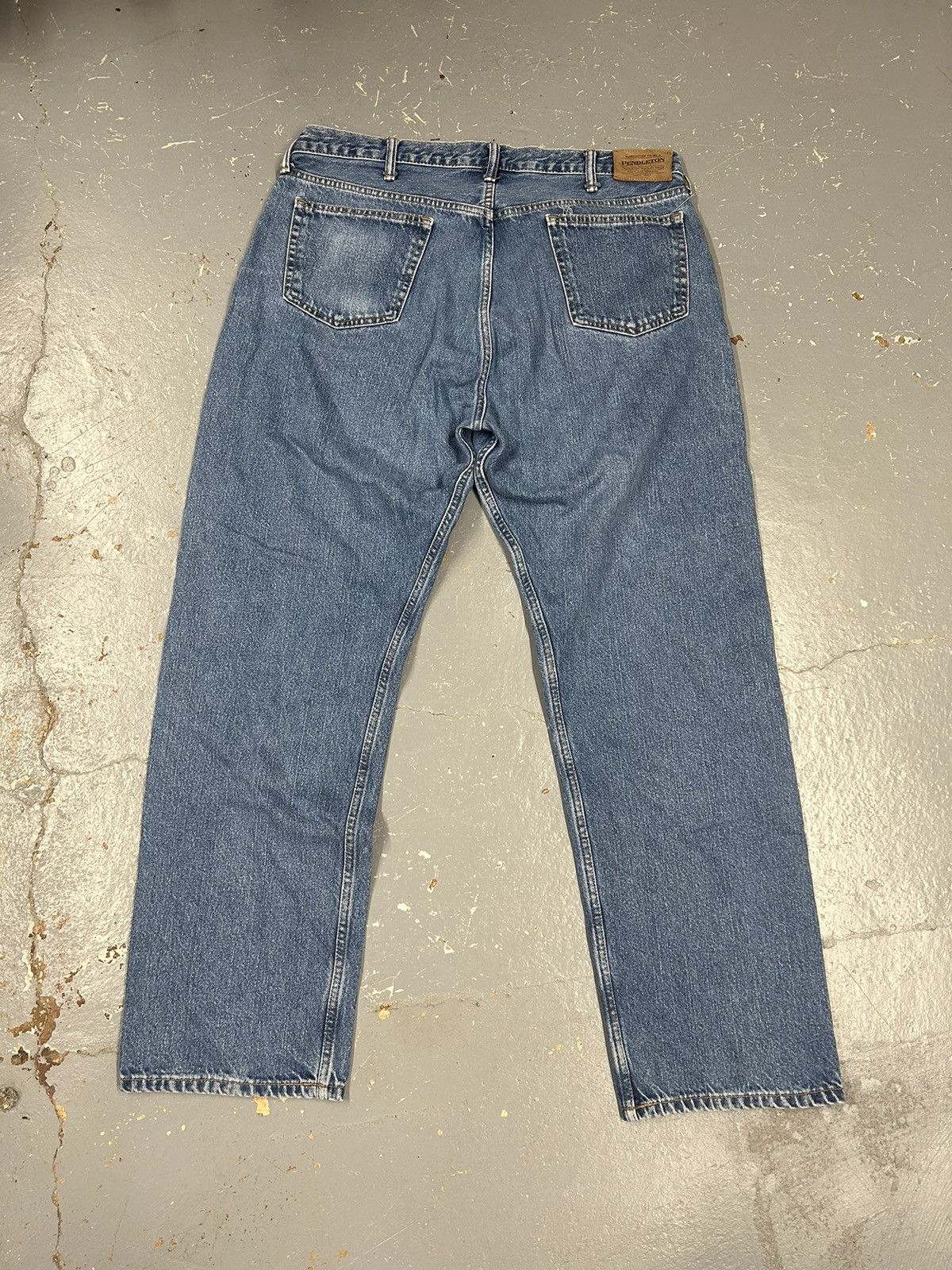 Pendleton × Vintage Crazy Vintage 90s Essential Pendleton Baggy Blue Jeans Size US 38 / EU 54 - 2 Thumbnail