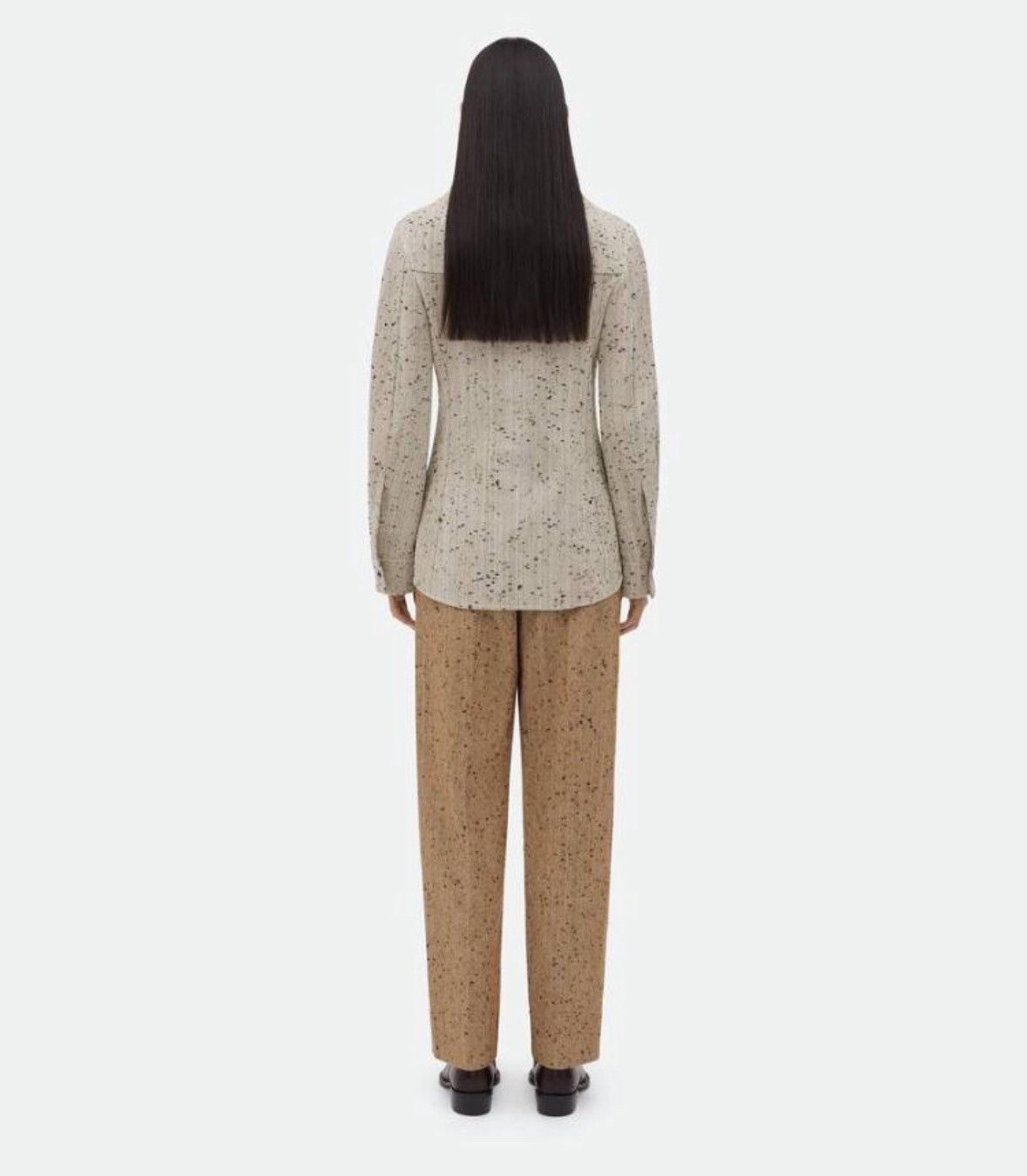 Bottega Veneta o1n1vont0126 Light Wool Funnel Neck Shirt in Multicolor Size S / US 4 / IT 40 - 3 Thumbnail