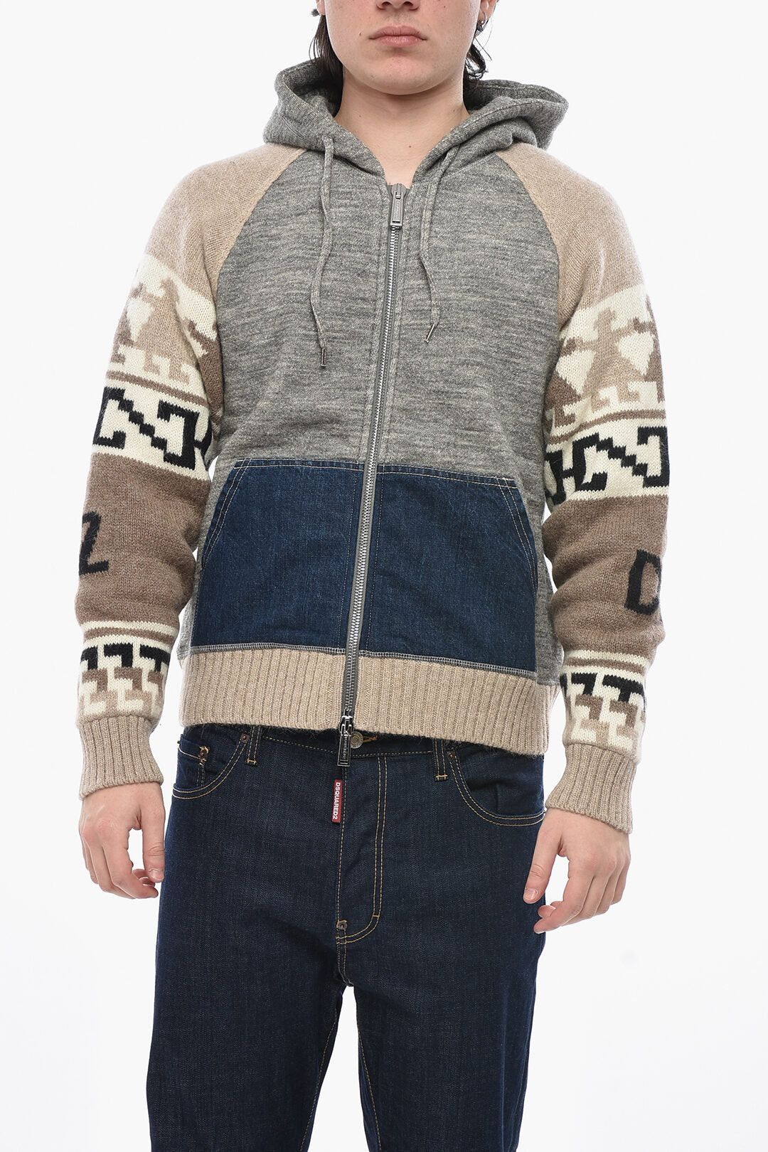 Dsquared2 Two-Tone Zip-Up Hoodie Size US S / EU 44-46 / 1 - 1 Thumbnail
