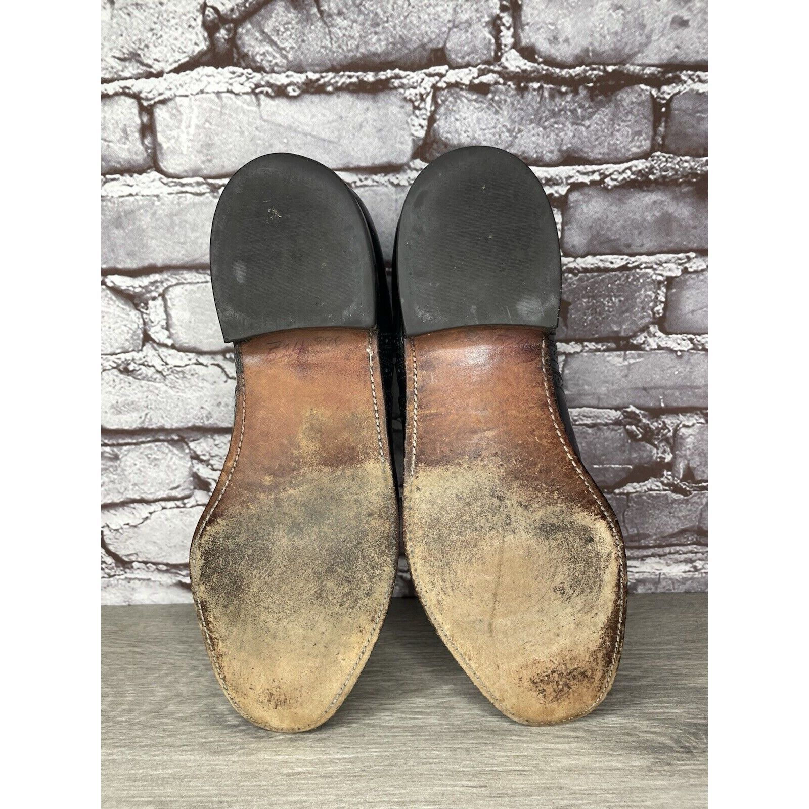 Other French Shriner Sterling Black Leather Wingtip Oxfords Shoes Size US 10.5 / EU 43-44 - 14 Thumbnail