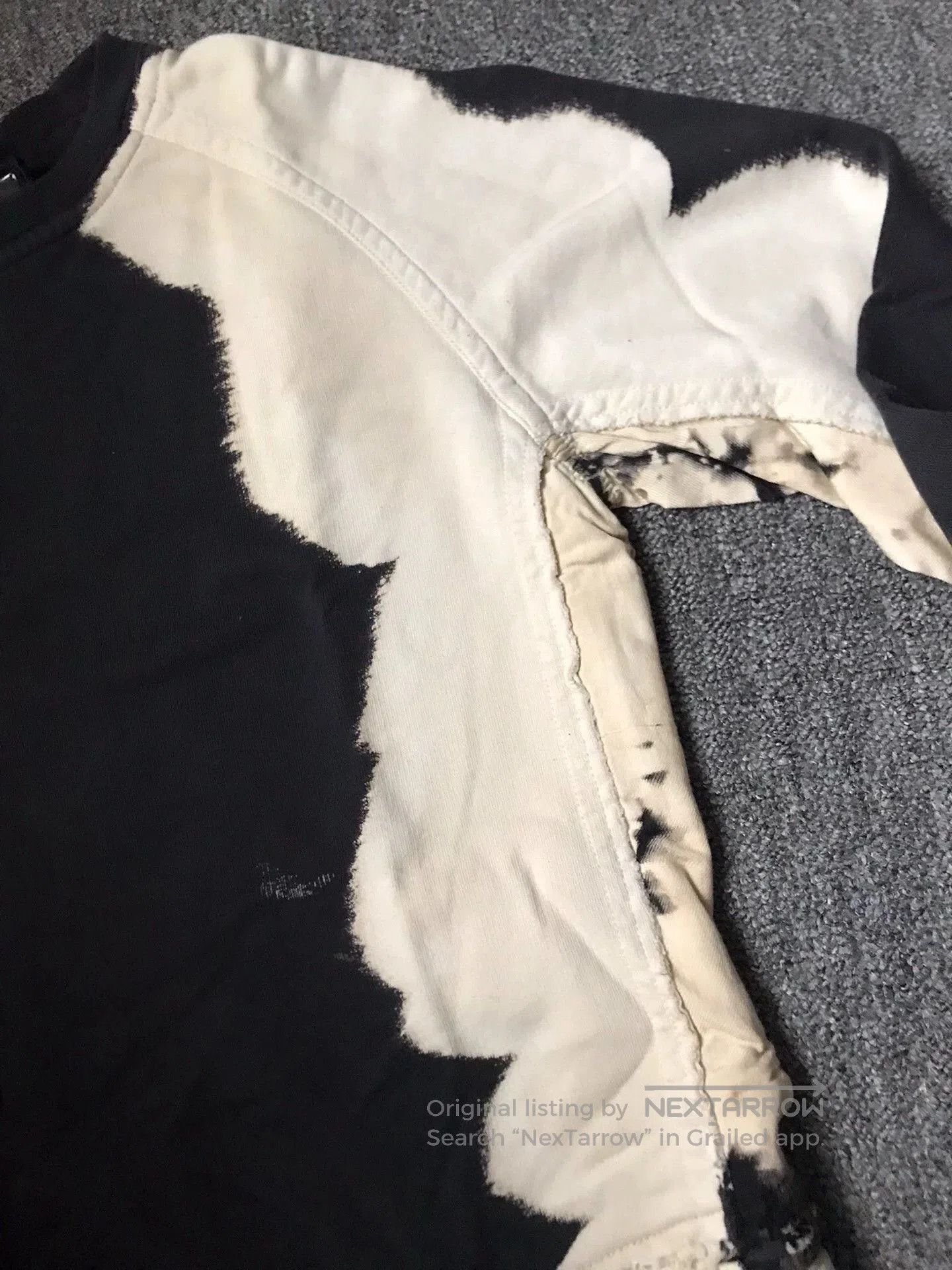 Haider Ackermann Black & Cream Distressed Long Sleeve Sweatshirt. Size US M / EU 48-50 / 2 - 5 Thumbnail