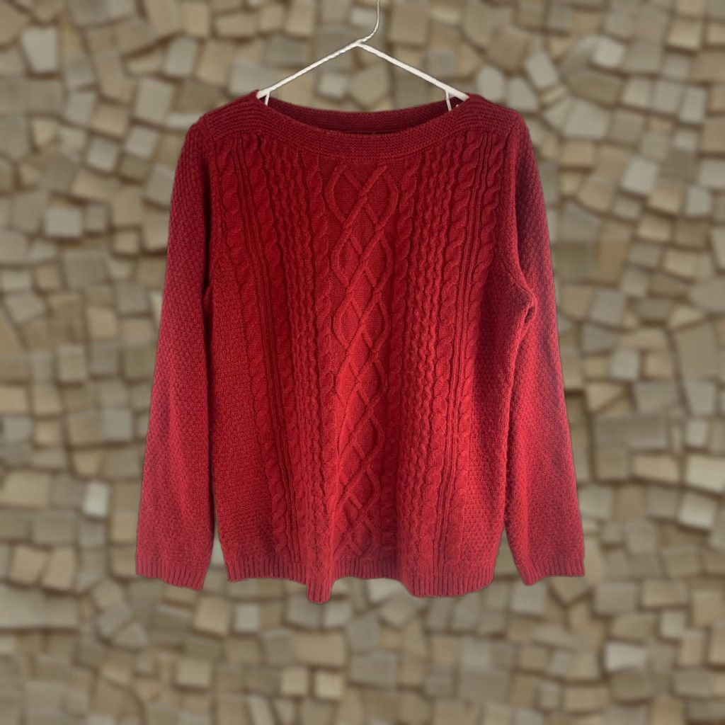 Croft & Barrow Croft & Barrow Sweater Women's Size Small Red Cable Knitted Pullover Boatneck Size S / US 4 / IT 40 - 1 Thumbnail