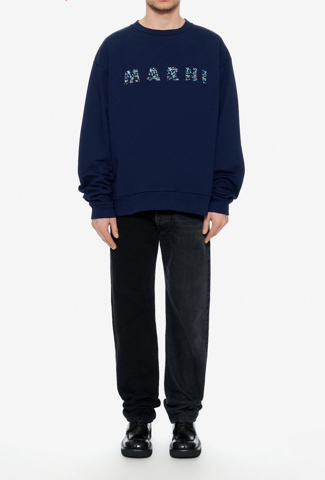 Marni Last Marni Floral Logo Print Cotton Jersey Sweatshirt Size US XL / EU 56 / 4 - 4 Thumbnail