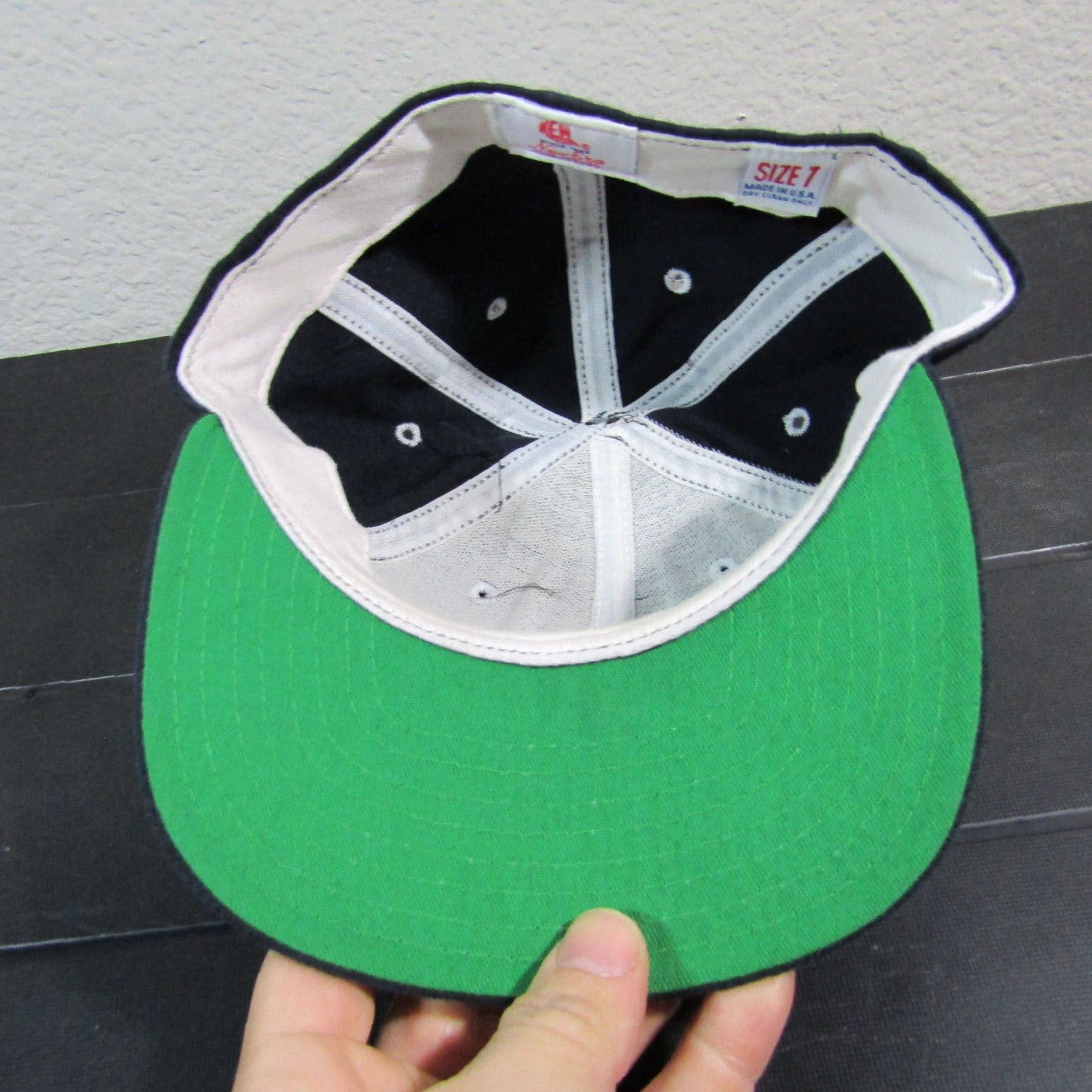 New Era VINTAGE New Era San Diego Hat Cap Mens Fitted 7 Black SD 80s Pro Model Baseball Cap Mens Size ONE SIZE - 6 Thumbnail