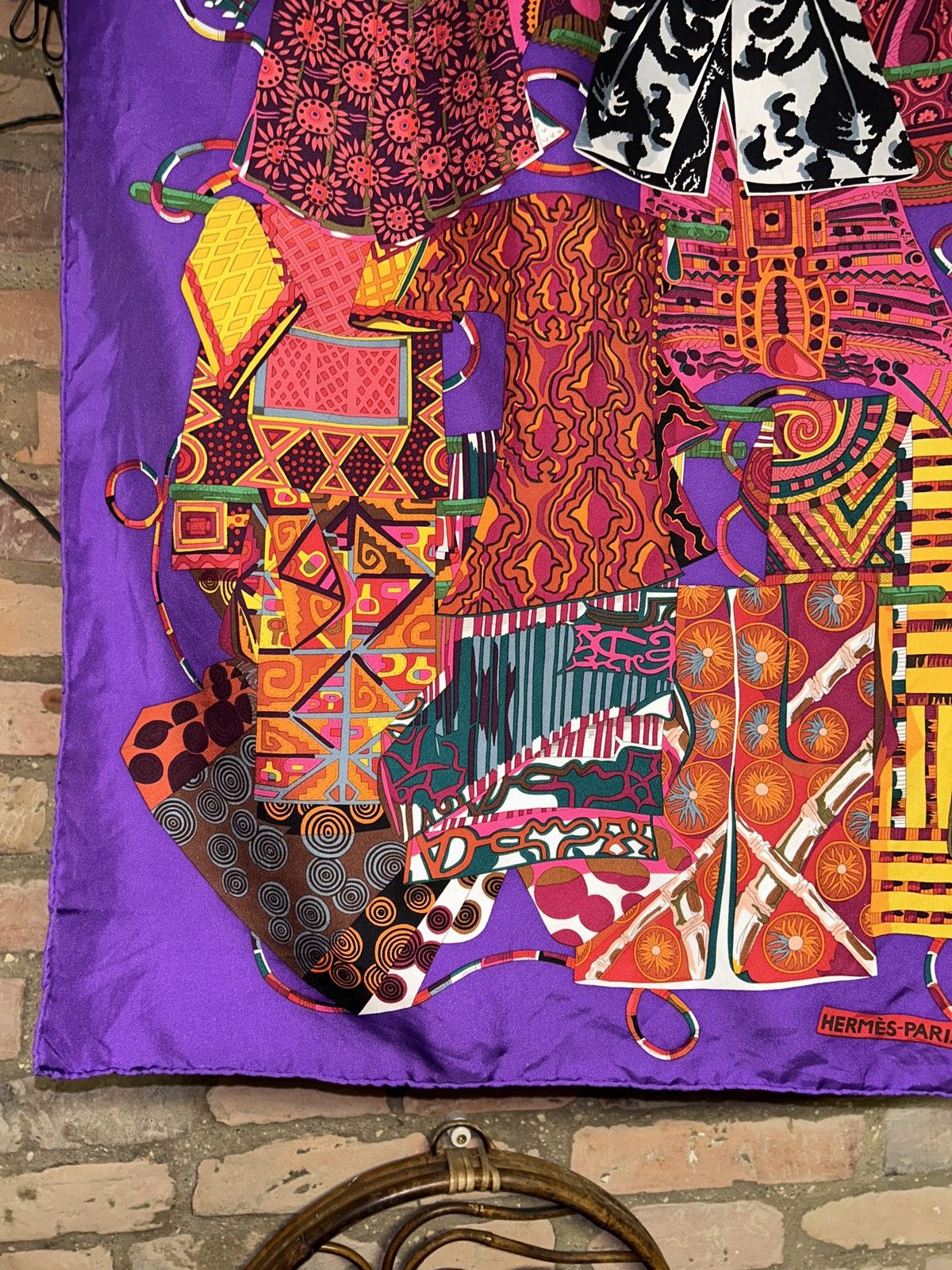 Hermes Hermes Voyage En Etoffes Silk Scarf Handkerchief In Purple Size ONE SIZE - 4 Thumbnail