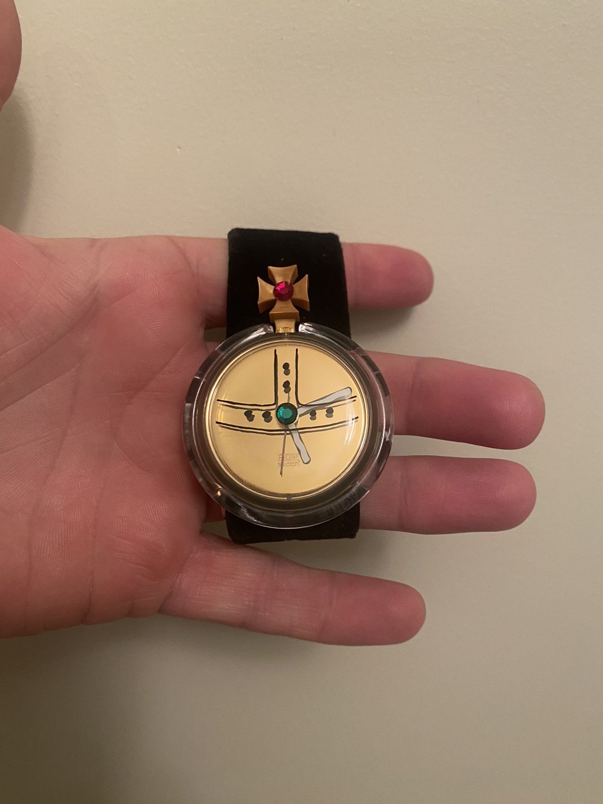 1993 Vivienne Westwood Swatch Pop Watch in Black, Men's Product Image