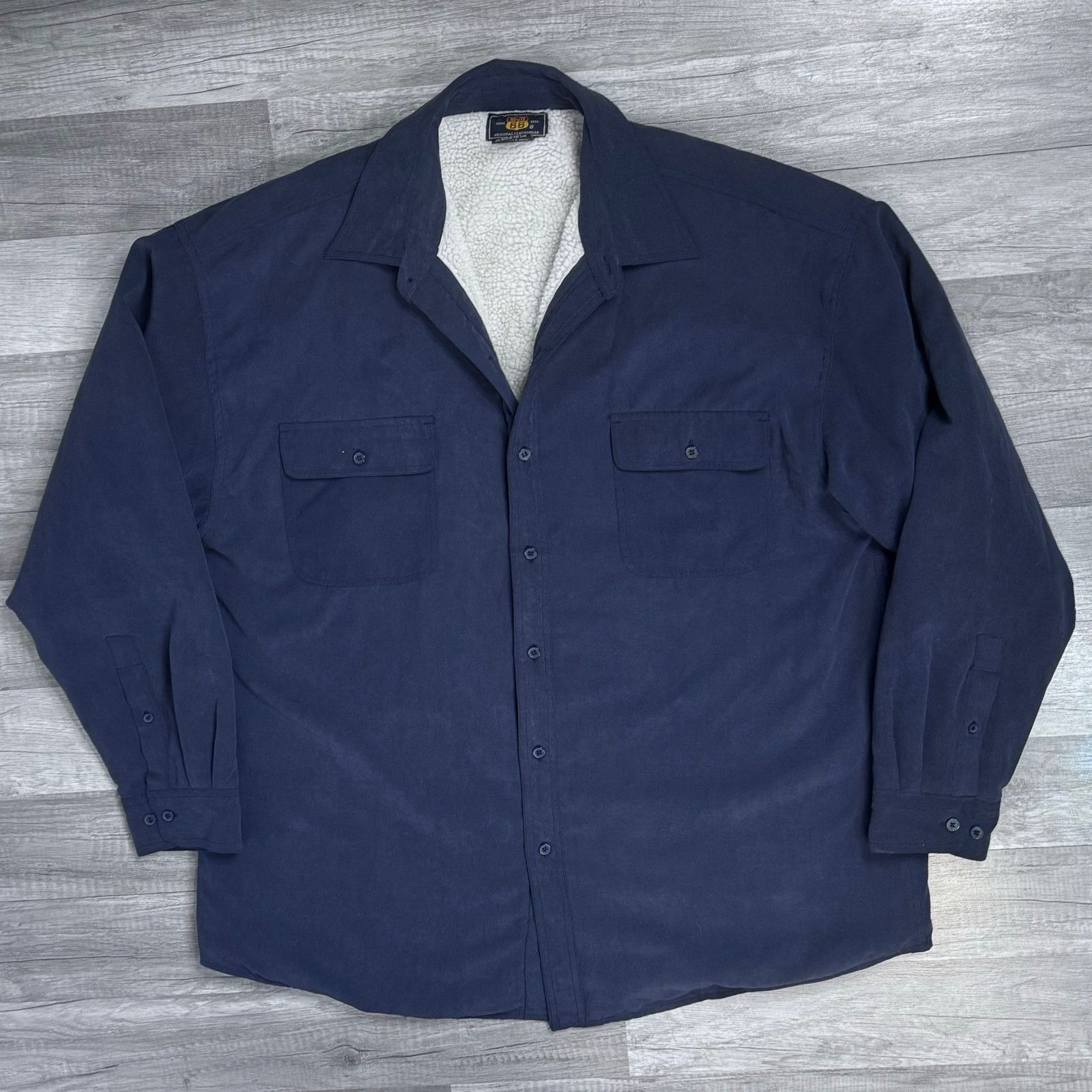 Vintage Vintage 90s Navy Barn Chore Coat jacket Sherpa Lined Size US XL / EU 56 / 4 - 5 Thumbnail