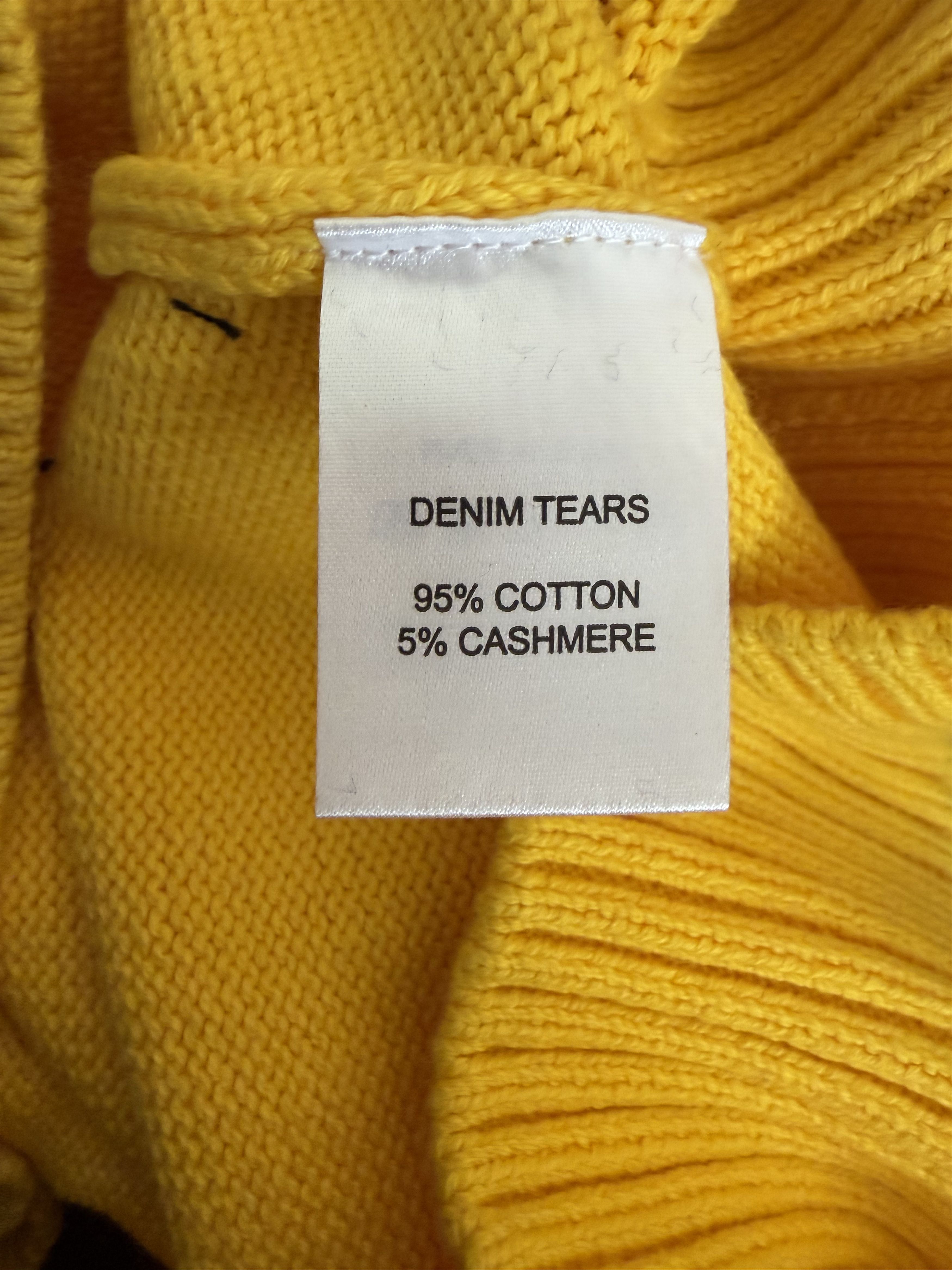 DENIM TEARS RARE Denim Tears Tyson Beckford Yellow Knit Sweater XL (NEW) Size US XL / EU 56 / 4 - 7 Thumbnail