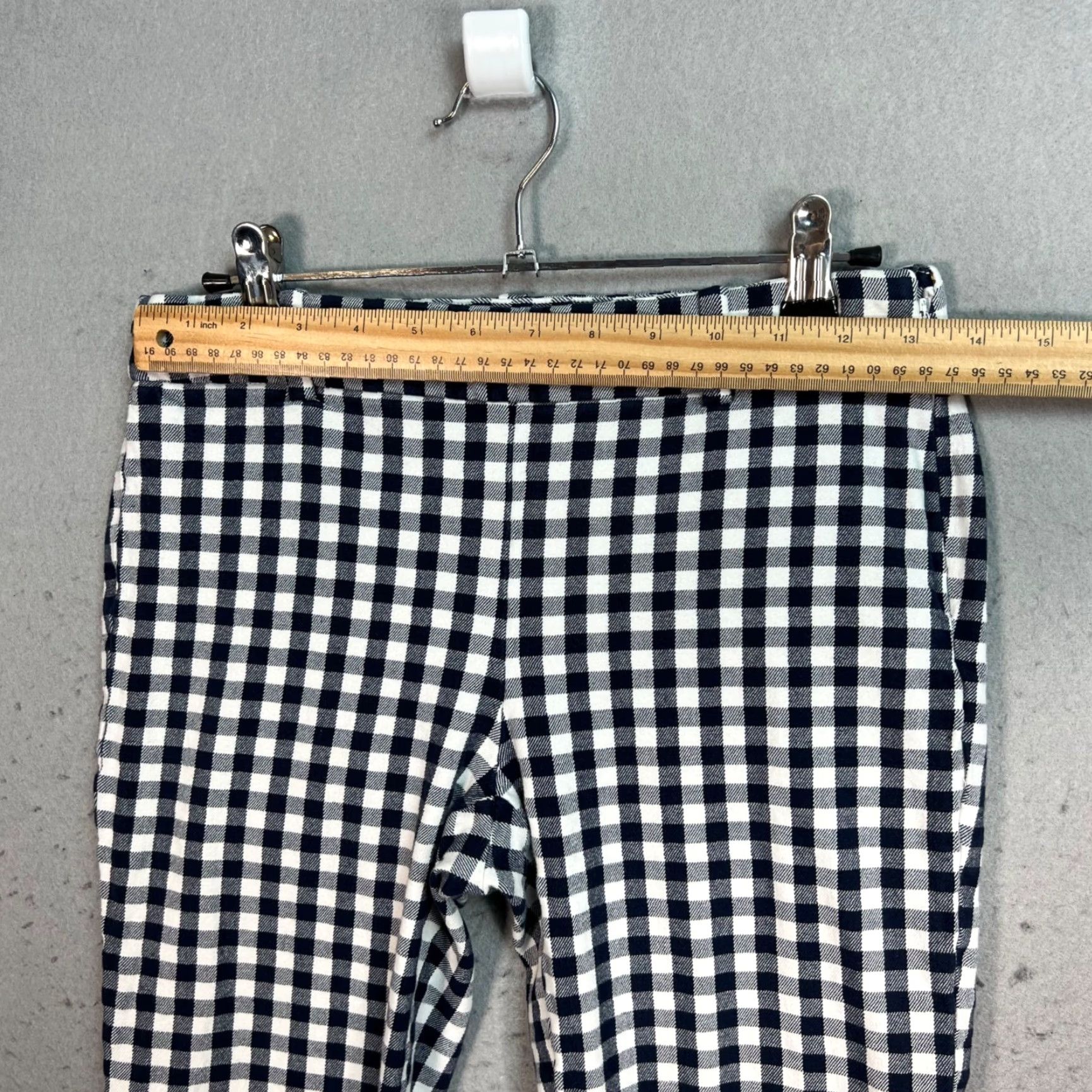J.Crew J.Crew Winnie Pant Navy White Gingham Cotton Blend Womens Slim Fit Size 2 Pants Size 26" / US 2 / IT 38 - 6 Thumbnail