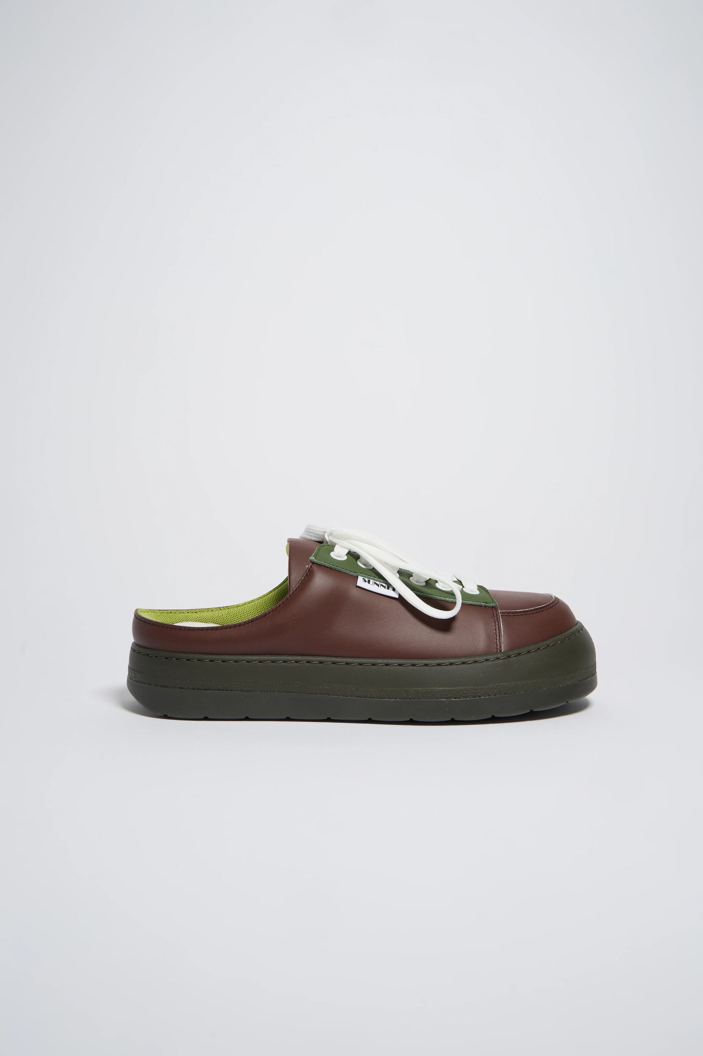 Sunnei o1mle1025 Unisex Dreamy Leather Sabot Mules in Brown Size US 8 / EU 41 - 1 Preview