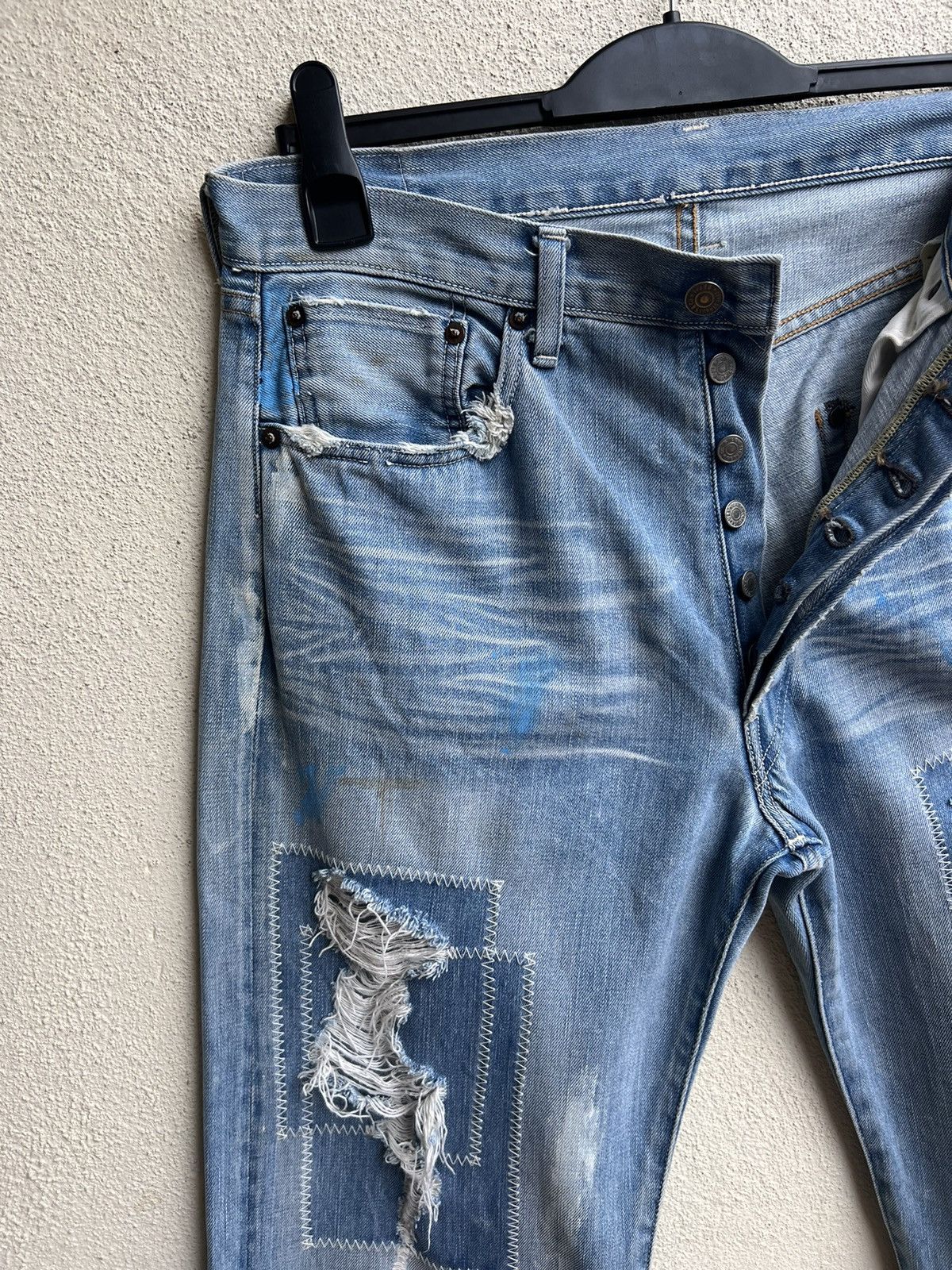 Levi's Vintage Clothing VTG 2005 LVC Levi’s 501 Big E Distress Painter Denim Jeans Size US 34 / EU 50 - 7 Thumbnail
