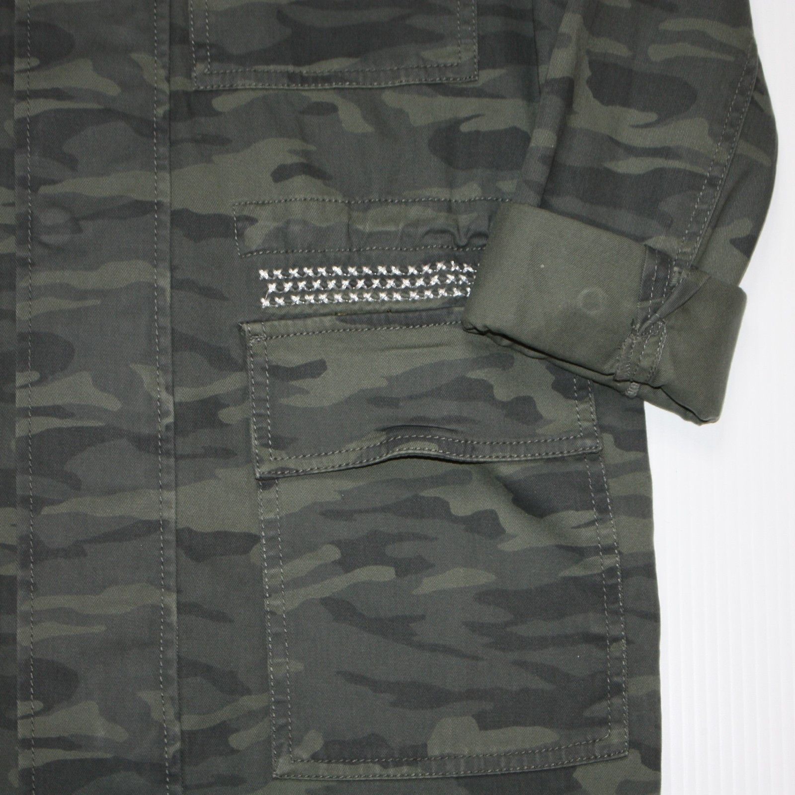Other Metallic Stretch Utility Jacket in Olive British Camo Size M / US 6-8 / IT 42-44 - 9 Thumbnail