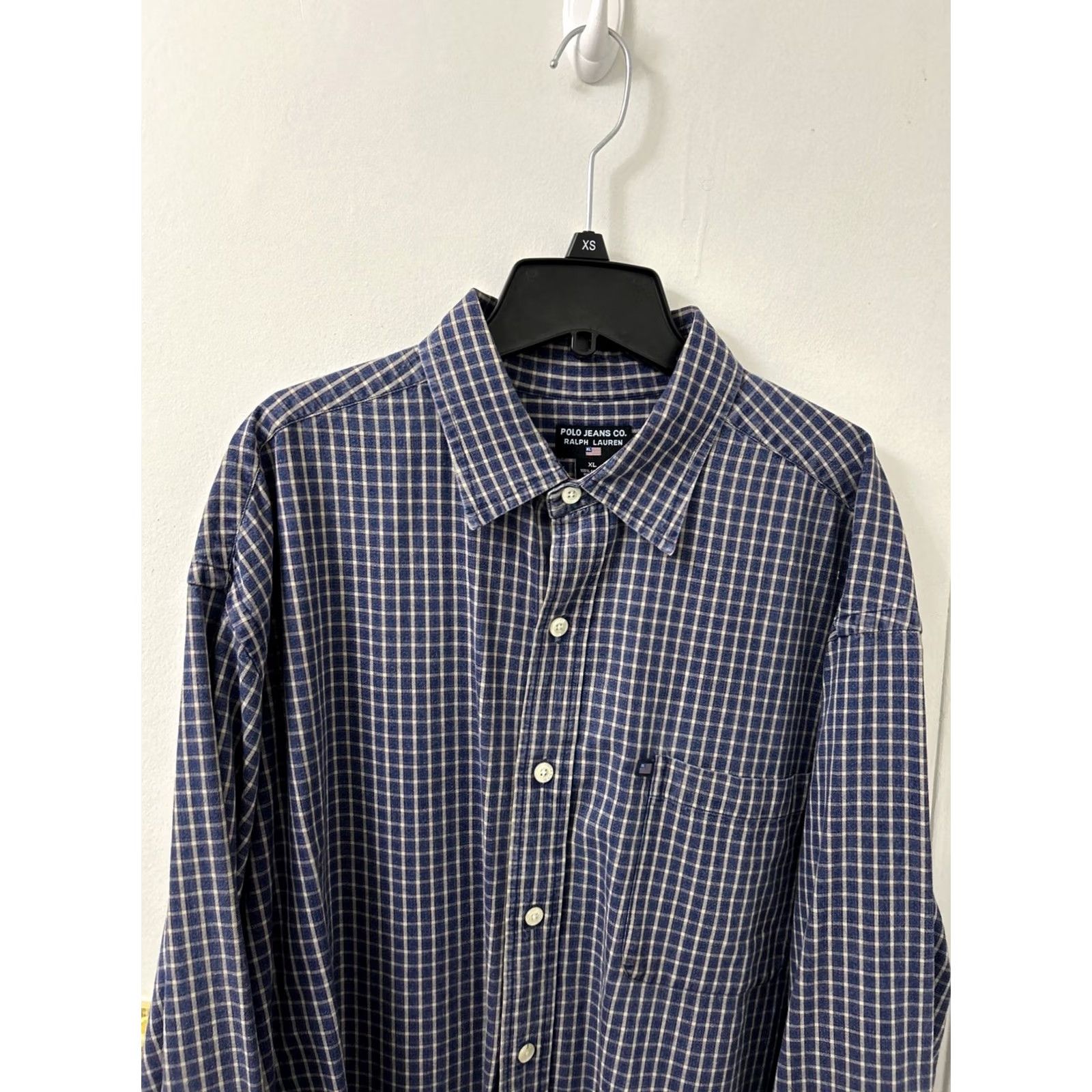 Polo Ralph Lauren Ralph Lauren Polo Jeans Co Shirt Mens XL Blue White USA Plaid Button Down L/S Size US XL / EU 56 / 4 - 2 Thumbnail