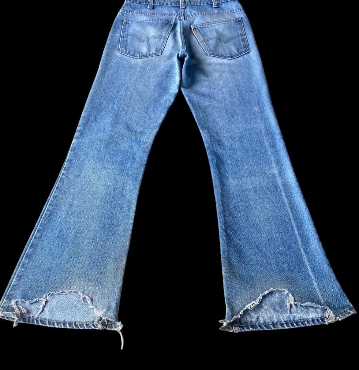 Levi's Vintage Clothing RARE 1970S LEVIS 646 ORANGE TAG FLARED BLUE WASH FRAYED HEM Size US 30 / EU 46 - 9 Thumbnail