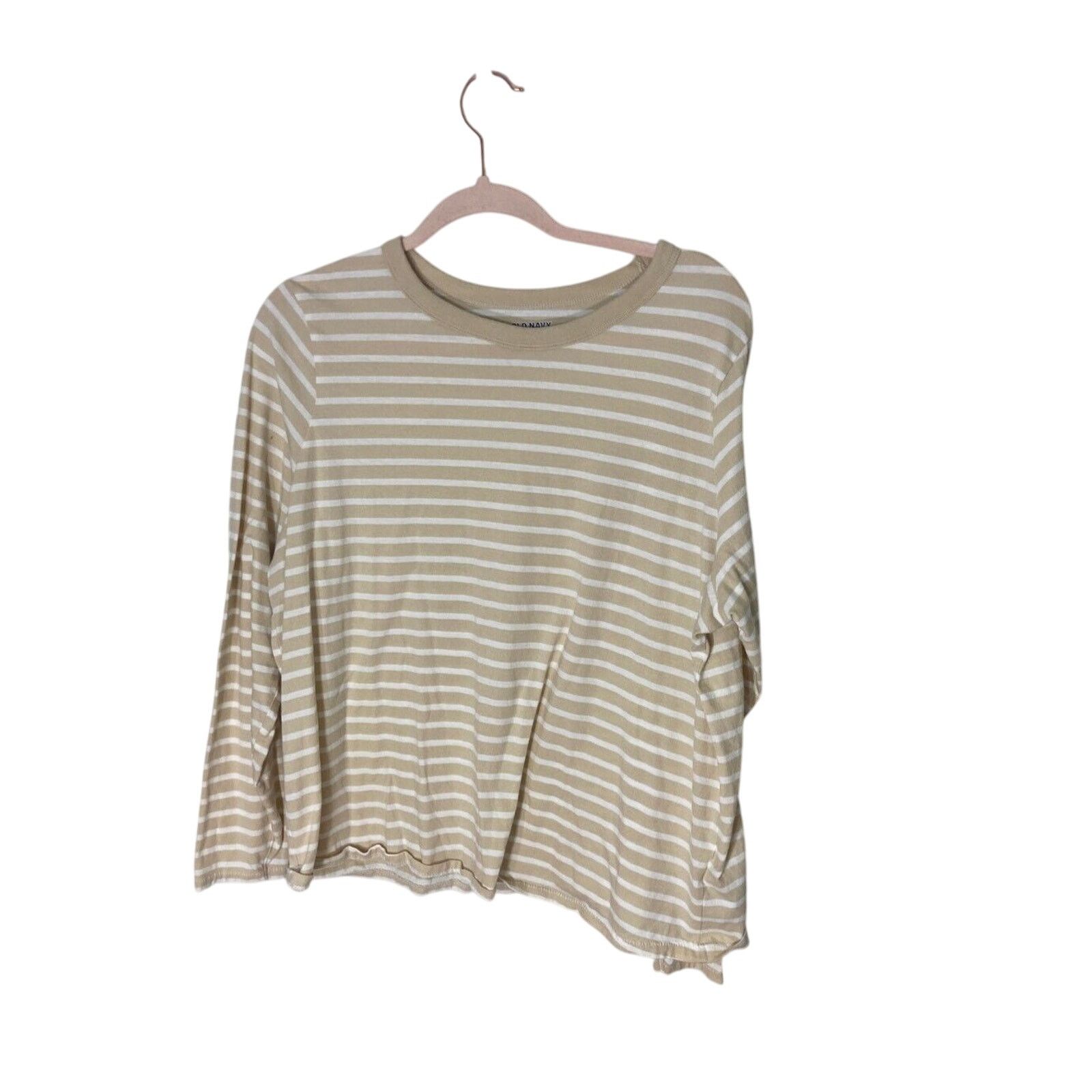 Old Navy Old Navy Neutral Tone Stripe Portofino Prep Long Sleeve Size XL / US 12-14 / IT 48-50 - 1 Thumbnail