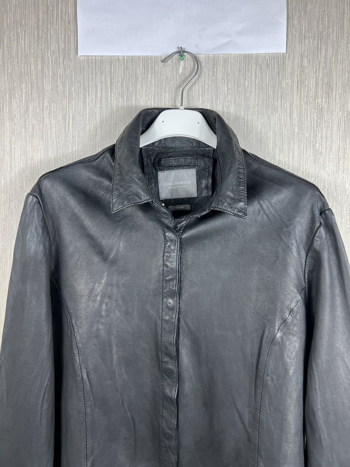 Guidi Elias Rumelis ER TARA black lamb leather button up shirt Size US S / EU 44-46 / 1 - 8 Thumbnail