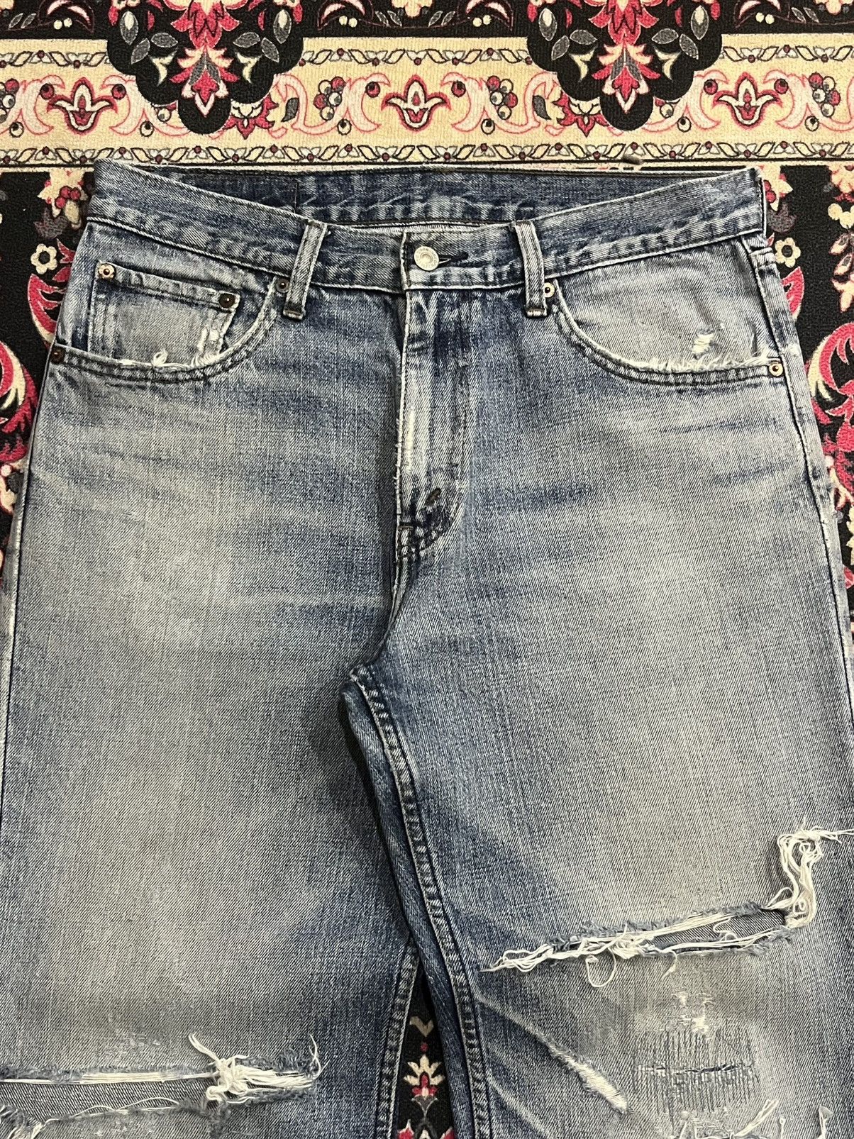 Levi's Vintage Levi’s 533 Blue Faded Washed Distress Straight Jeans Size US 33 - 4 Thumbnail