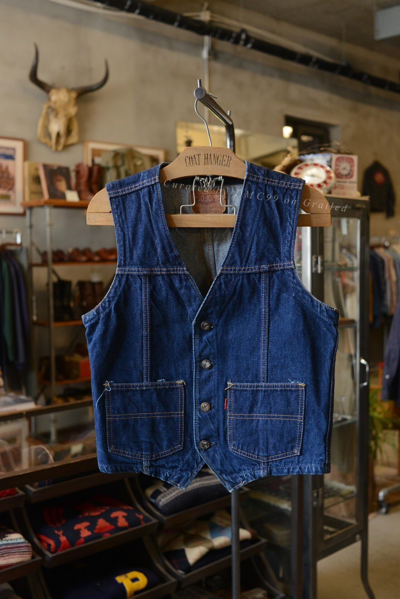 Big John BigJohn 1990s Japanese Denim Vest 28 Size M / US 6-8 / IT 42-44 - 1 Thumbnail