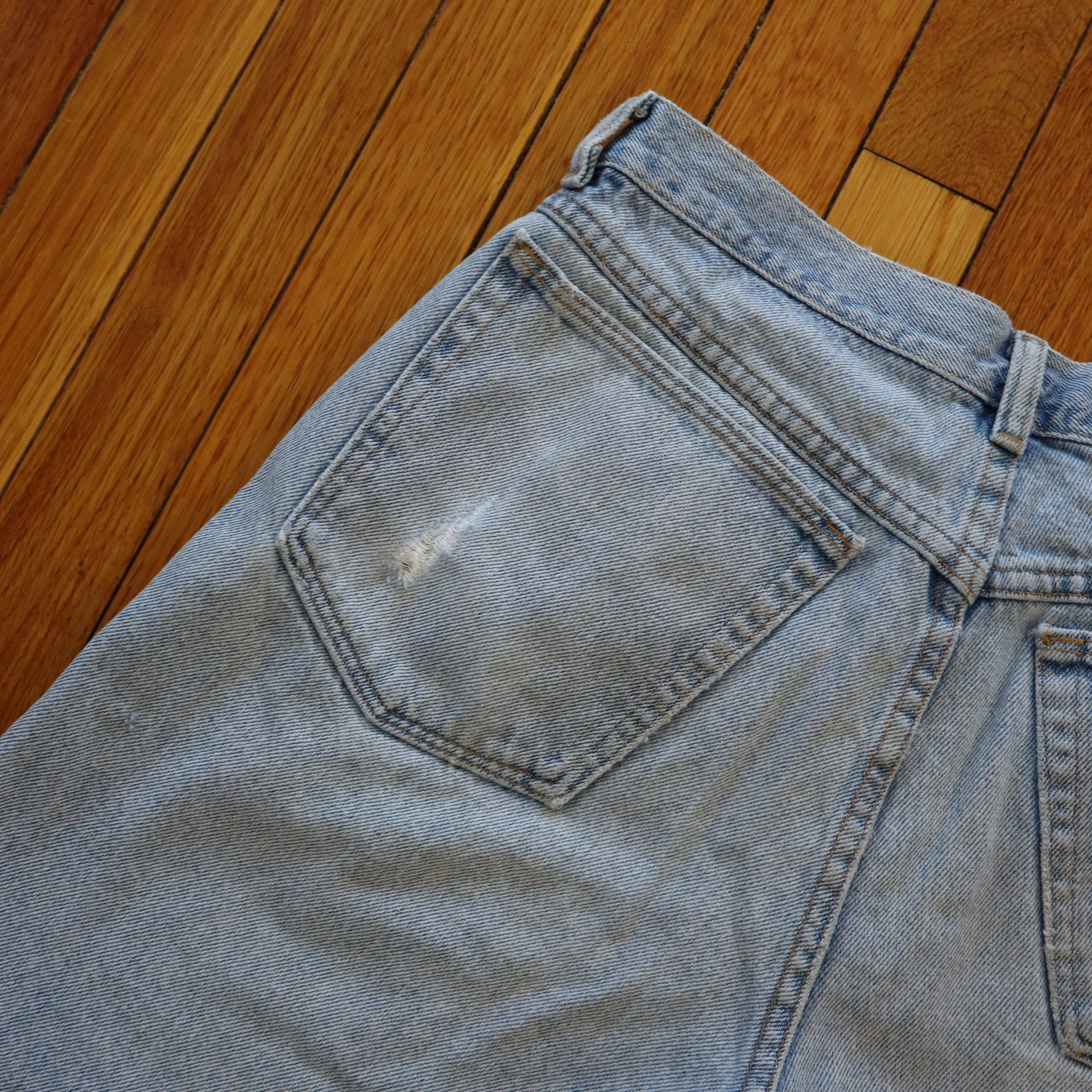 Carhartt × Dickies × Wrangler 90s Y2K Free Ballin Wide Leg Baggy Skater Denim Shorts Jorts Size US 31 - 7 Thumbnail