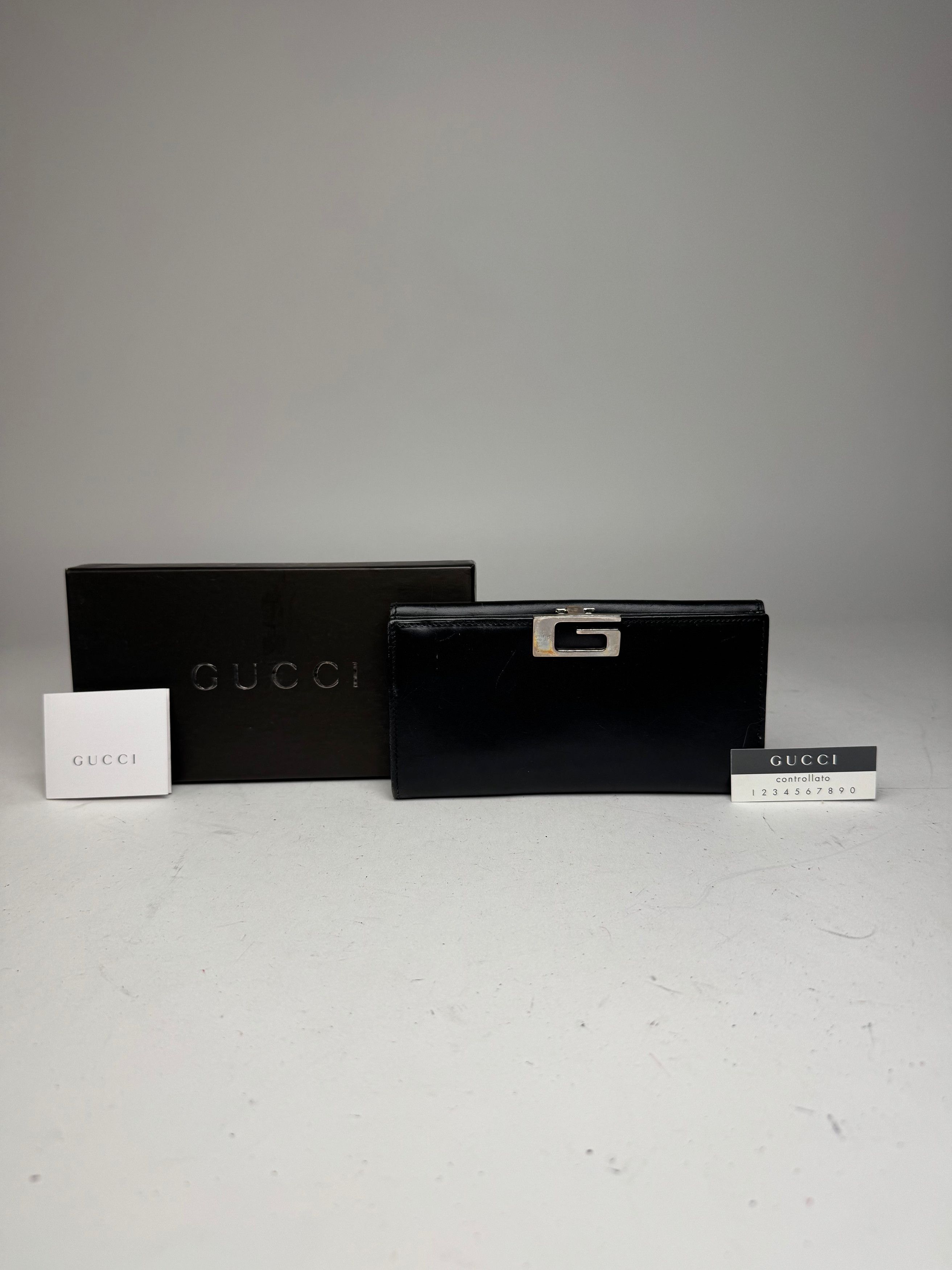 Gucci Vintage Leather Wallet Black Size ONE SIZE - 1 Thumbnail