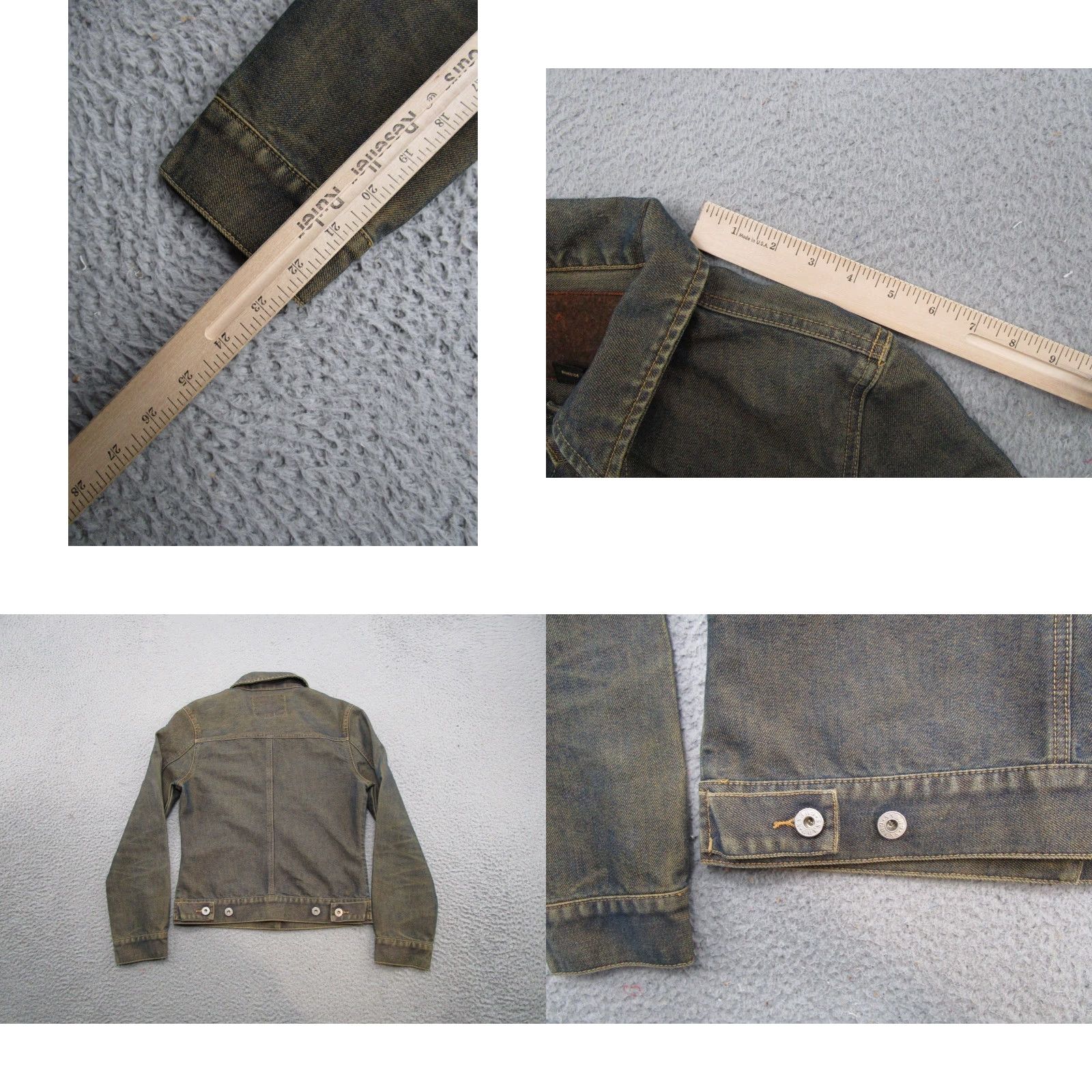 Guess GUESS Jacket Women Size Small Blue Denim Shiny Iridescent Button Up Stretch Y2K Size 28" / US 6 / IT 42 - 8 Thumbnail