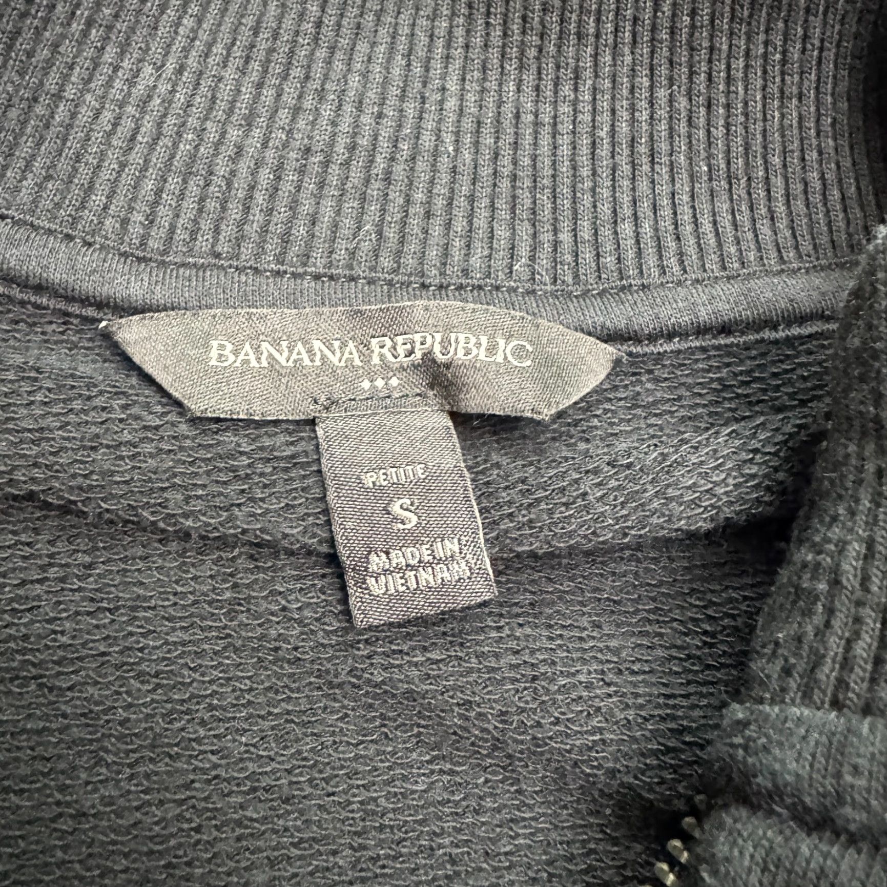 Banana Republic Banana Republic Full Zip Puff Sleeve Sweatshirt Womens Small Petite Black Mock Neck Zip Cardigan Size S / US 4 / IT 40 - 4 Thumbnail